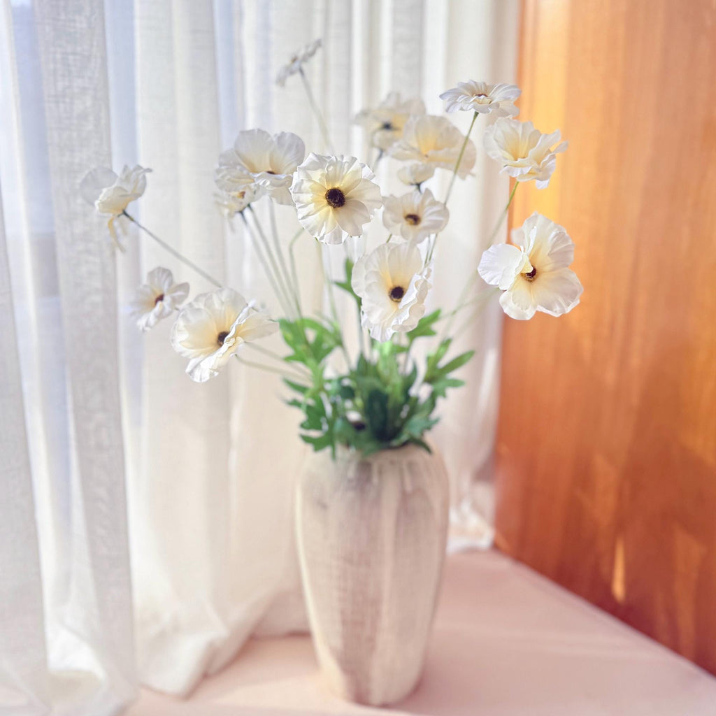 29'' Off-White Faux Butterfly Peony Stem, Lifelike Long Stem 4-Head Peony Arrangement for Table Decor,  Vases, Centerpieces & Event Styling