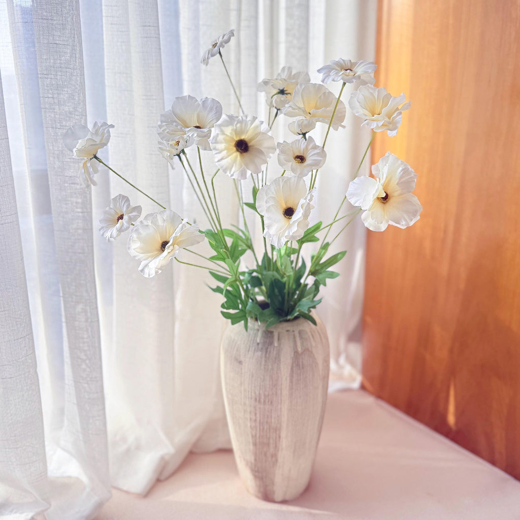 29'' Off-White Faux Butterfly Peony Stem, Lifelike Long Stem 4-Head Peony Arrangement for Table Decor,  Vases, Centerpieces & Event Styling