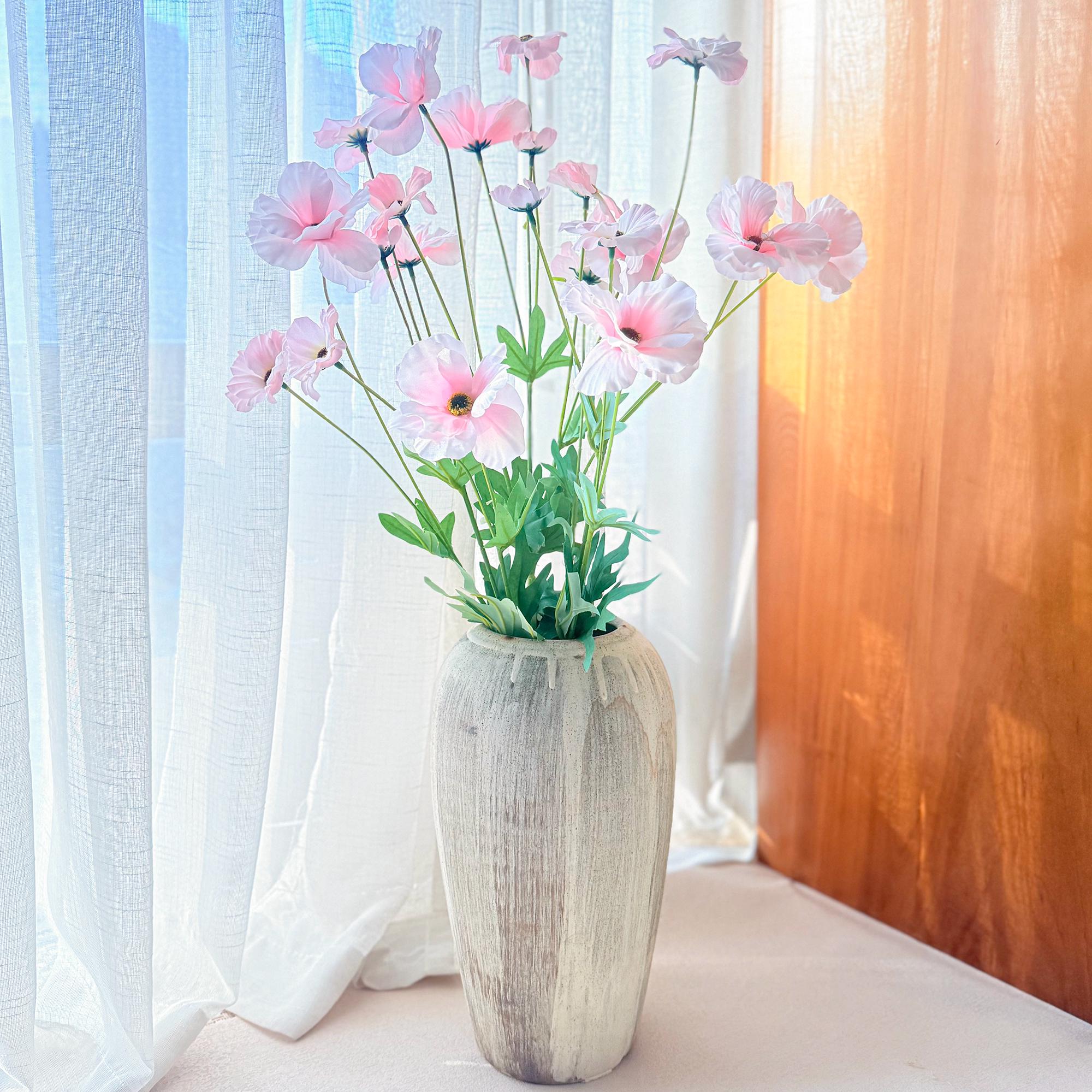 29'' Light Pink Peony Faux Flowers Butterfly, Lifelike Long Stem 4-Head Peony Arrangement for Table Decor, Vases, Centerpieces&Event Styling
