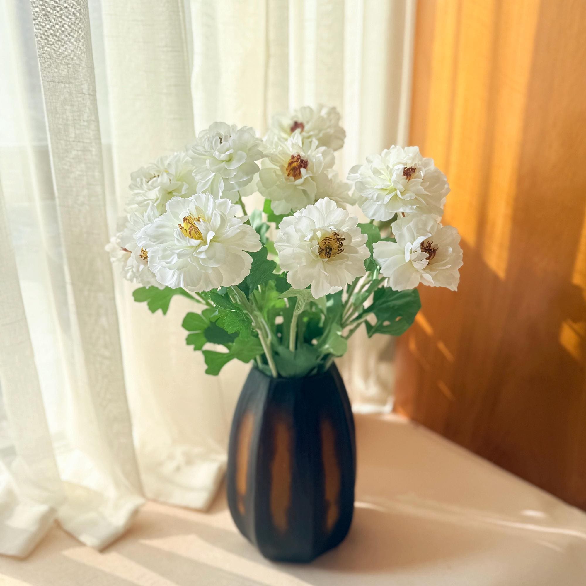 23'' White Peony Silk Flowers for Spring Centerpieces, Realistic 3-Bloom Faux Peony Stem, Bridal Bouquet, Easter Décor&Floral Mantel Styling