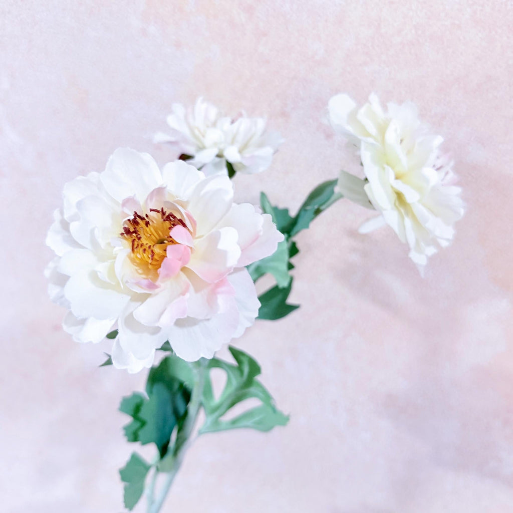 23'' Sweet Pink Peony Silk Flowers for Spring Centerpieces, Realistic 3-Bloom Faux Stem, Bridal Bouquet, Easter Décor&Floral Mantel Styling