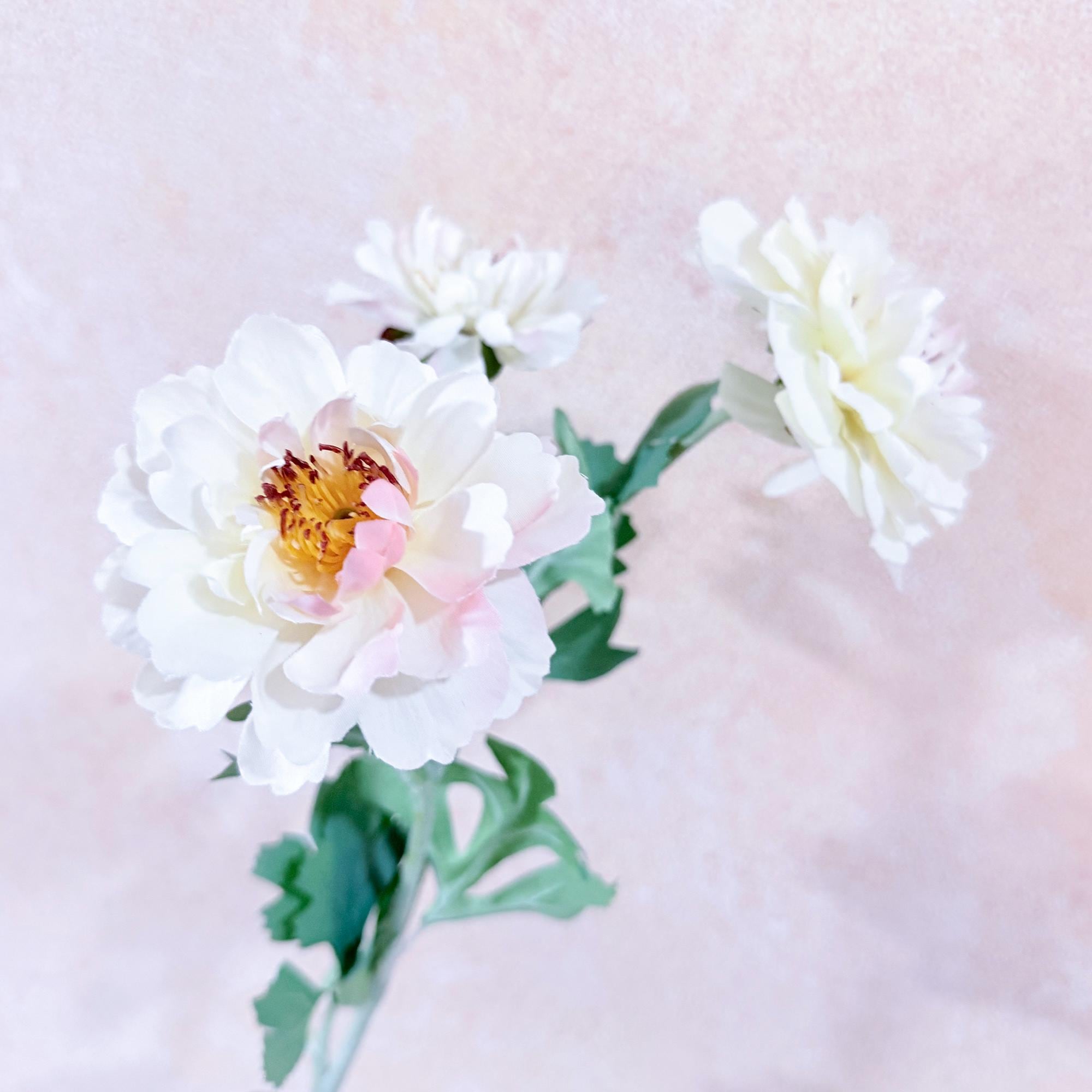 23'' Sweet Pink Peony Silk Flowers for Spring Centerpieces, Realistic 3-Bloom Faux Stem, Bridal Bouquet, Easter Décor&Floral Mantel Styling
