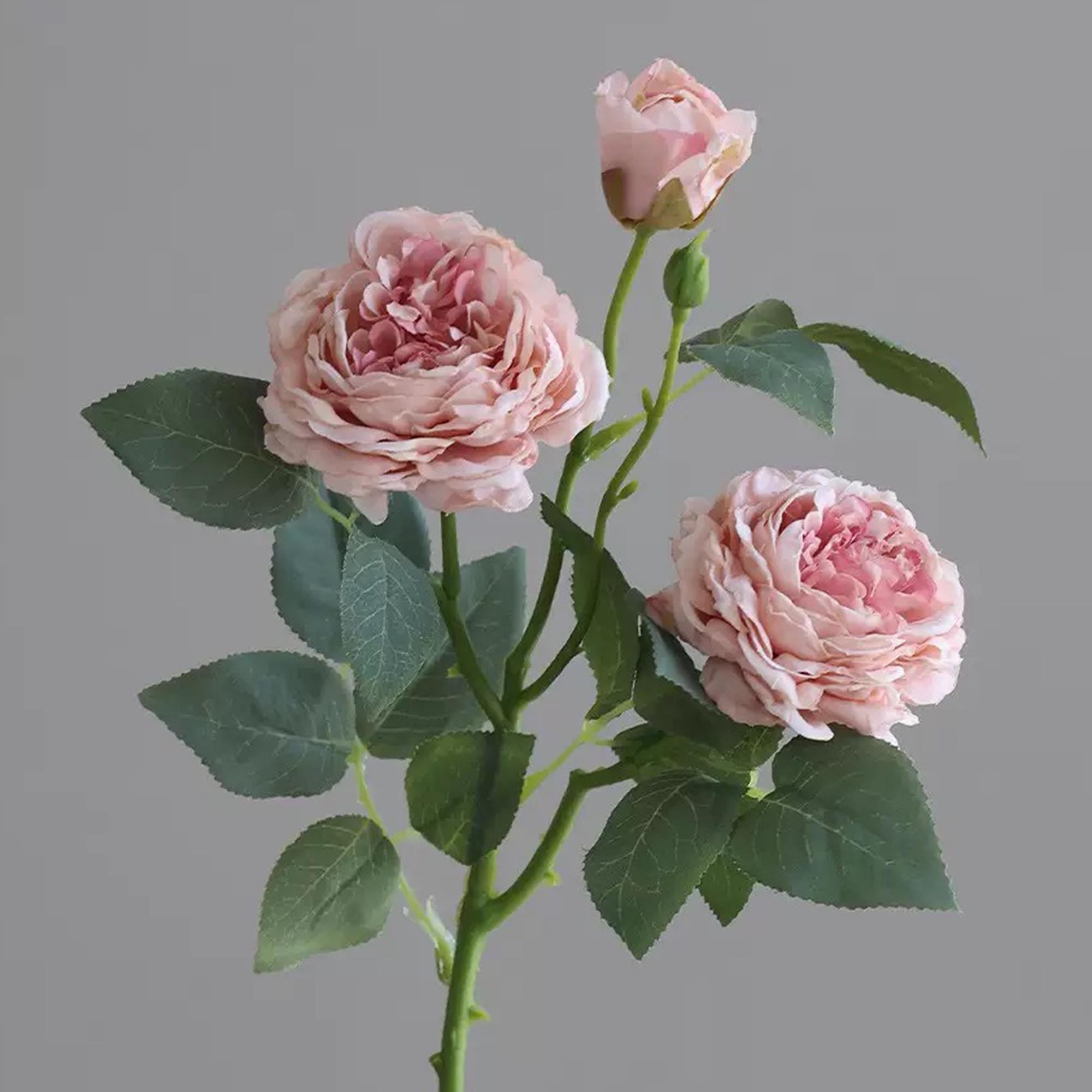 20'' Dusty Pink 3-Head Silk Peony, Faux Rustic French Peony Stem, Vintage-Inspired Boho Floral Decor, French Country Decor & Wedding Floral