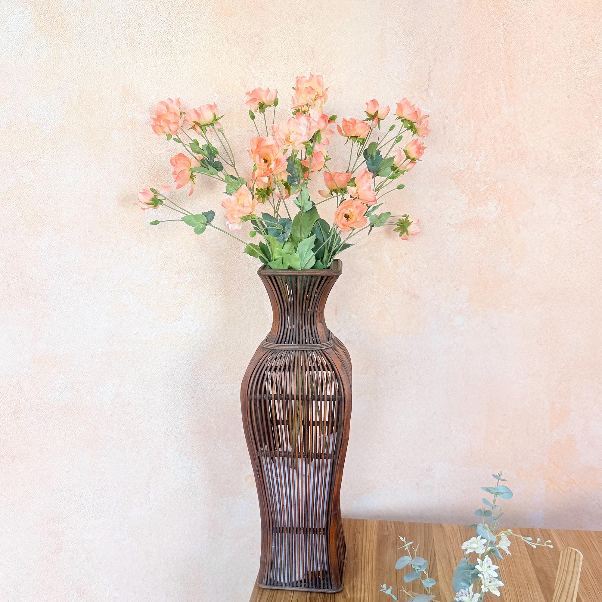 37" Long Stem Coral Peony, Faux Silk Fragrant-Look Real-Touch Peony Stem for Garden Beach Wedding Arrangements, Home Décor & Event Styling