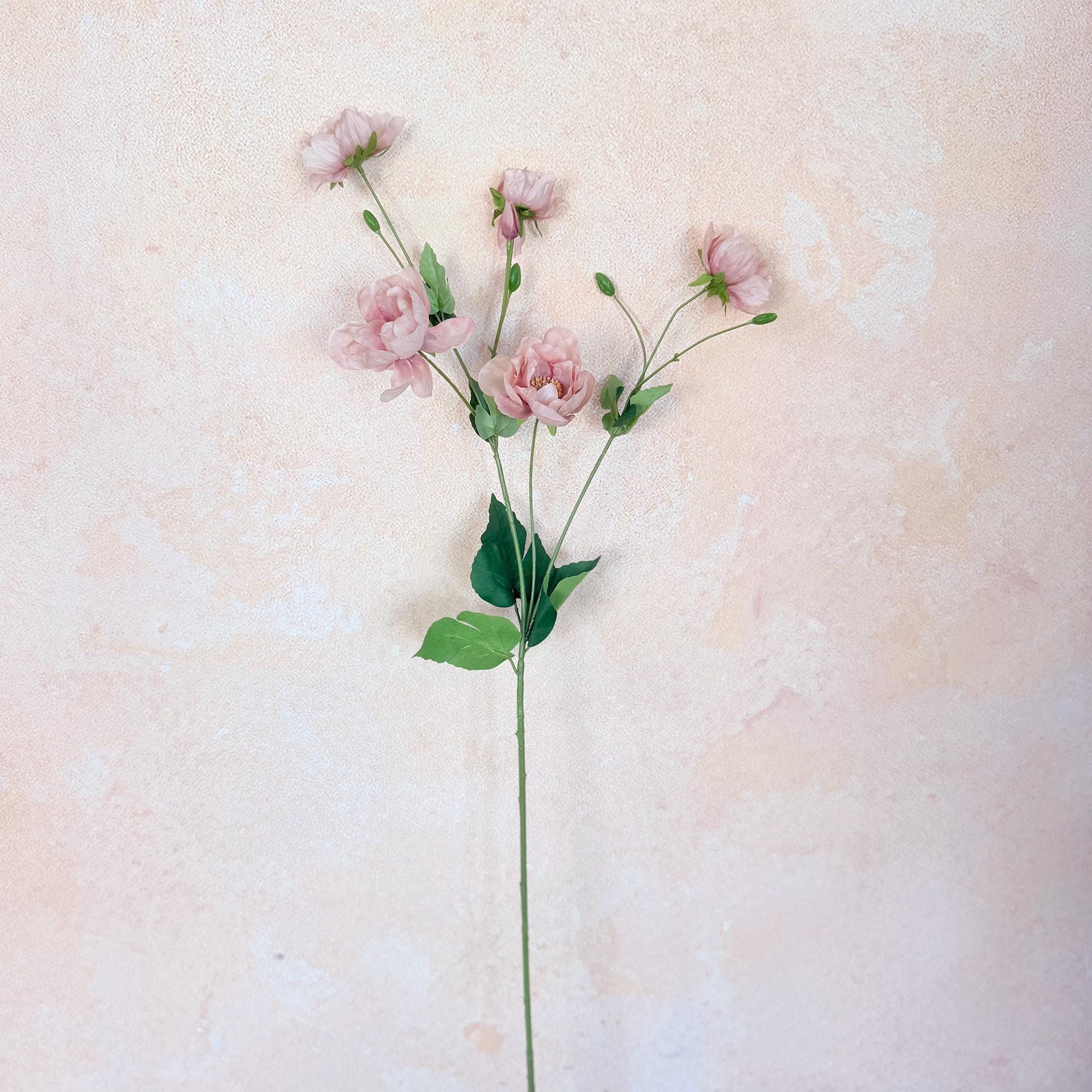 37" Long Stem Dusty Pink Peony, Faux Silk Fragrant-Look Real-Touch Peony Stem for Garden Wedding Arrangements, Home Décor & Event Styling