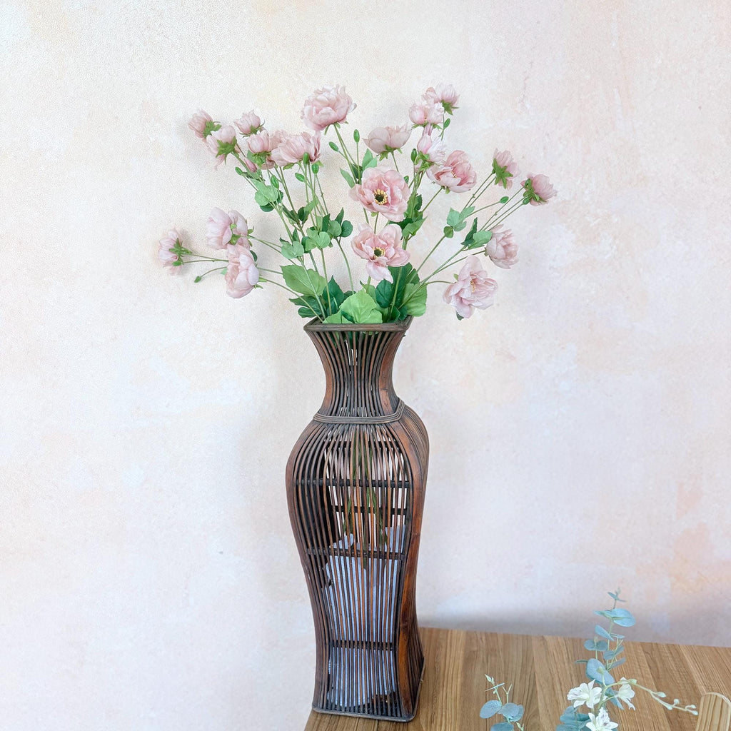 37" Long Stem Dusty Pink Peony, Faux Silk Fragrant-Look Real-Touch Peony Stem for Garden Wedding Arrangements, Home Décor & Event Styling
