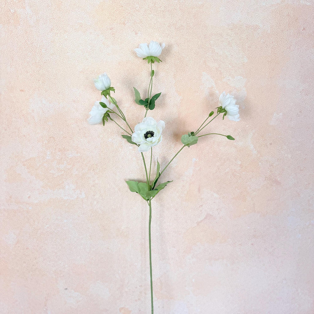 37" Long Stem Cream White Peony, Faux Silk Fragrant-Look Real-Touch Peony Stem for Beach Wedding Arrangements, Home Garden Décor & Event