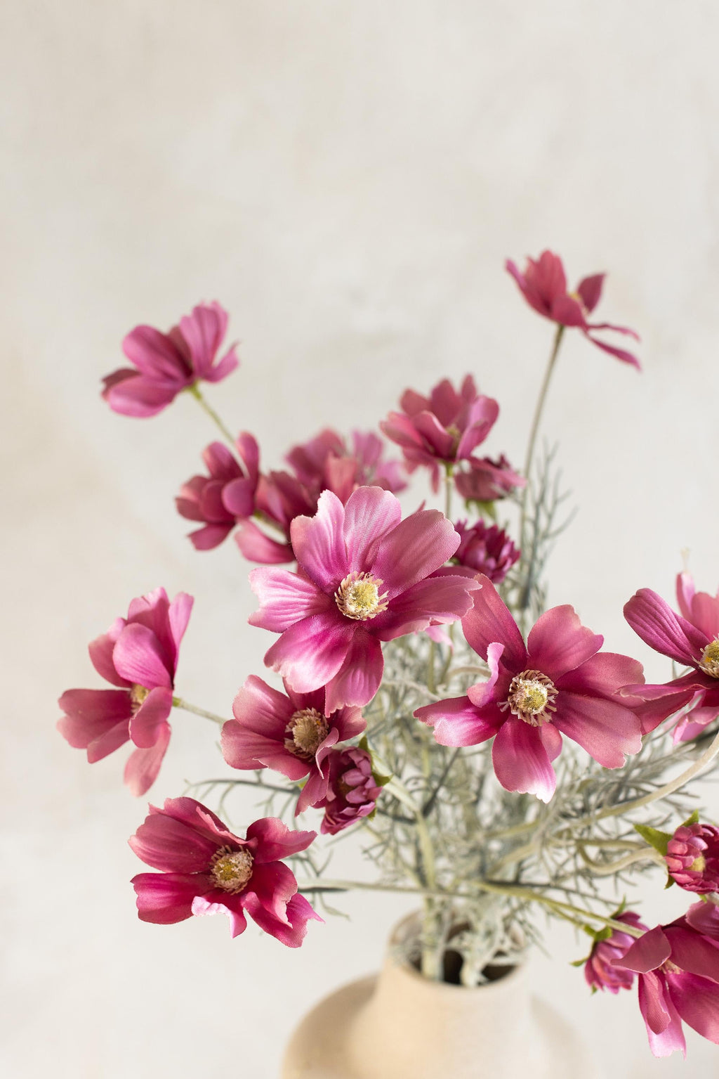 23.6" Purple Red Faux Cosmos Flowers – Long Stem Cosmos Bouquet Flowers for Home Décor, Wedding Arrangements & Table Centerpieces