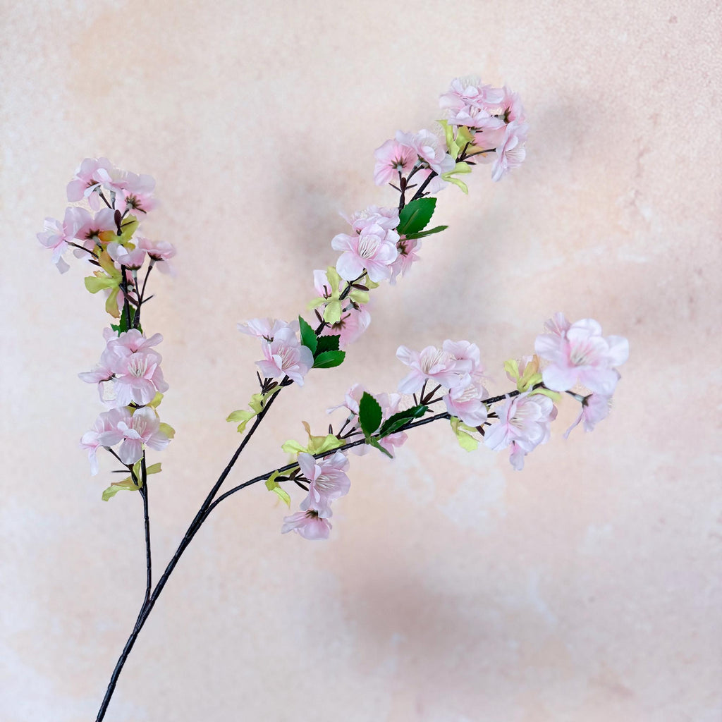 25" Spring Faux Light Pink Sakura Branch, Realistic Cherry Blossom Stems for Wedding Decor, Home Styling, Event Arrangements