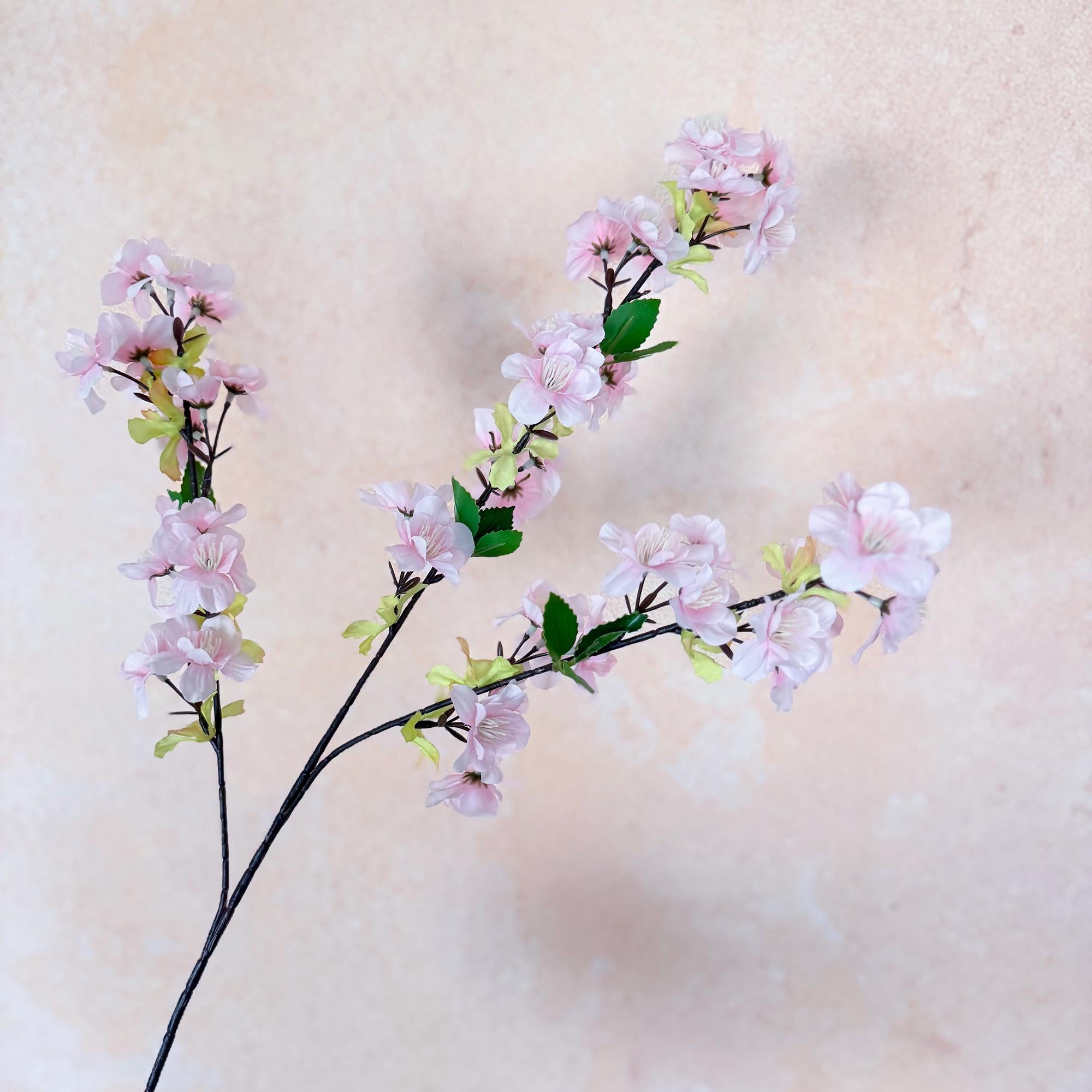 25" Spring Faux Light Pink Sakura Branch, Realistic Cherry Blossom Stems for Wedding Decor, Home Styling, Event Arrangements