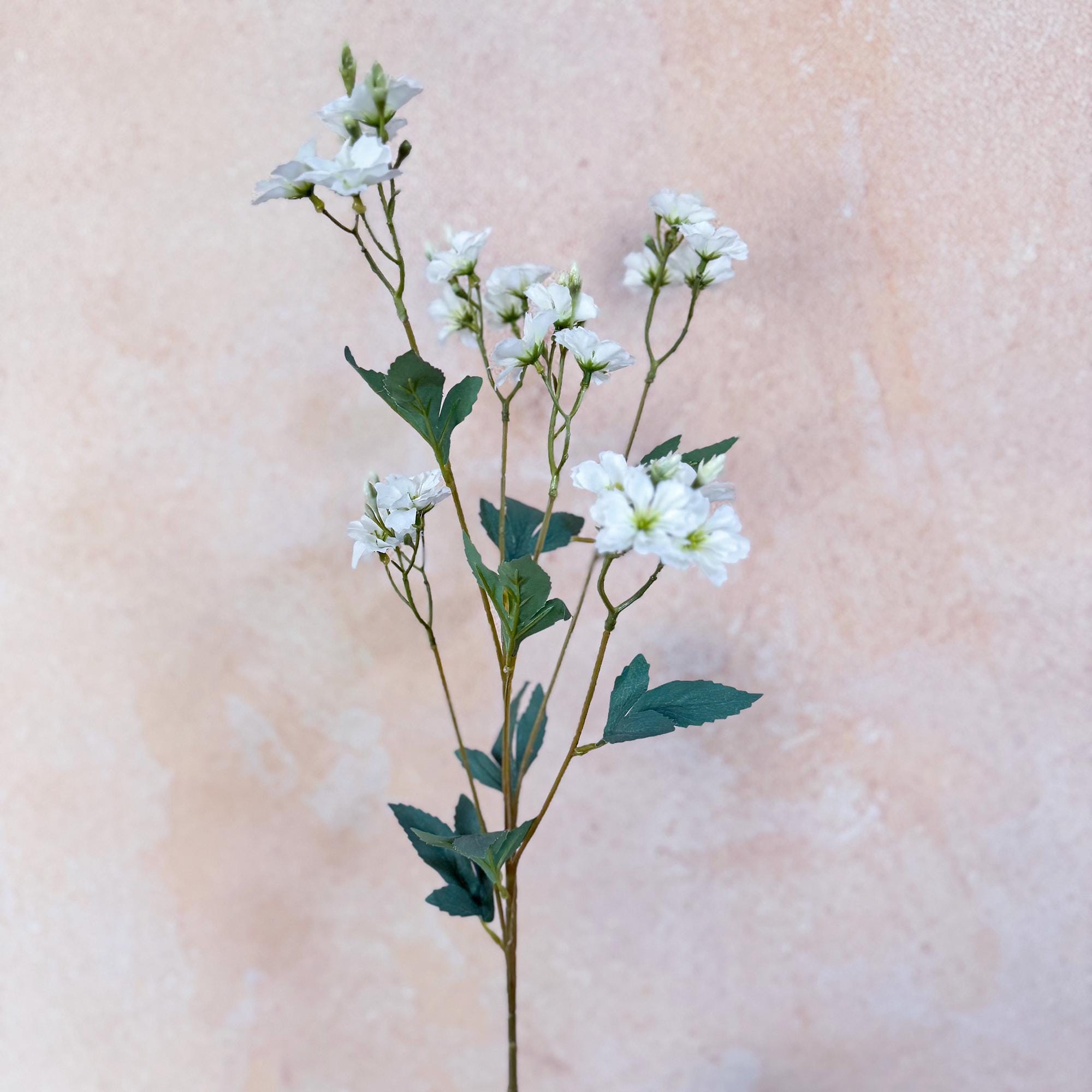 32" Faux White Blue Star Flower Stem, Tweedia Caerulea Boho Wedding Bouquet Filler, Farmhouse Home Decor, Graduation Gift, Mother's Day Gift