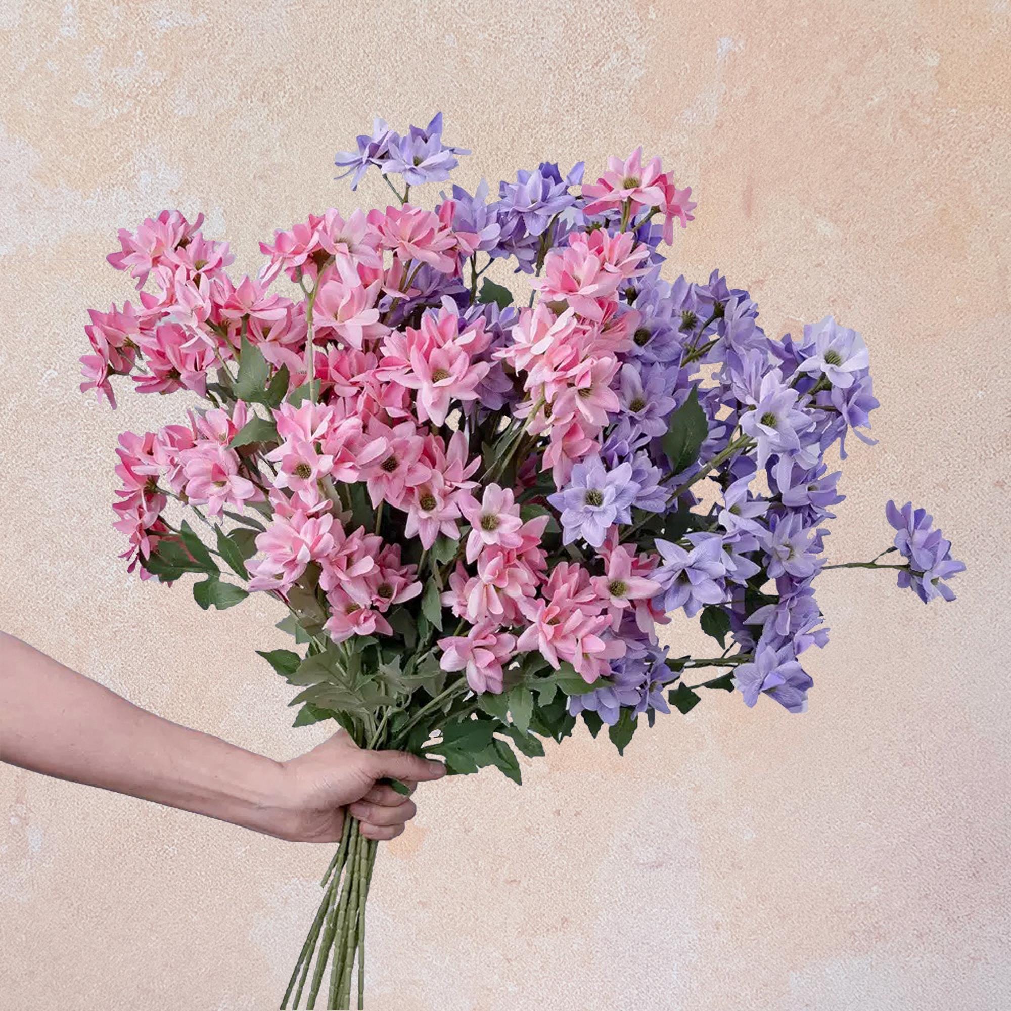 29'' Long Spring Pink Bubble Jasmine Faux Stems, Spring Garden Wedding, Minimal Wildflower Bouquet, Sweet French Romantic Wedding Decor