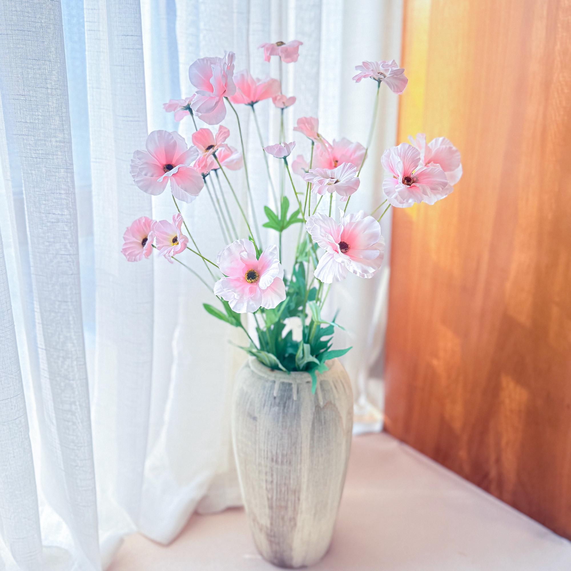 29'' Light Pink Peony Faux Flowers Butterfly, Lifelike Long Stem 4-Head Peony Arrangement for Table Decor, Vases, Centerpieces&Event Styling