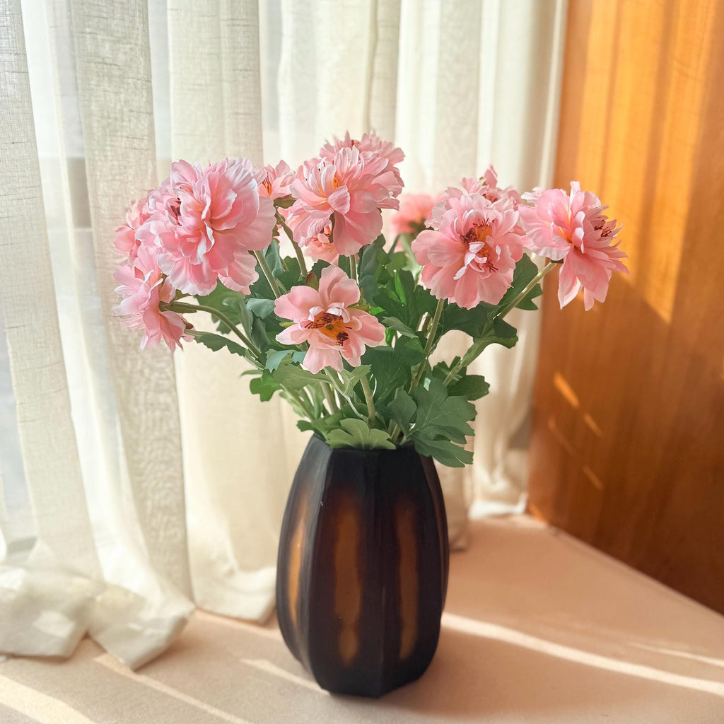23'' Pink Silk Peony for Spring Centerpieces, Realistic 3-Bloom Faux Peony Stem, Bridal Bouquet, Easter Décor & Floral Mantel Styling