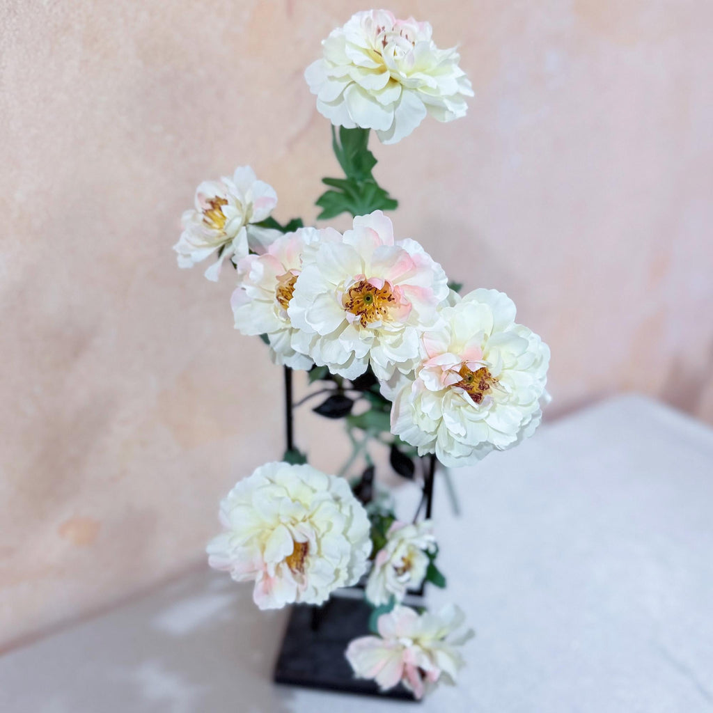 23'' Sweet Pink Peony Silk Flowers for Spring Centerpieces, Realistic 3-Bloom Faux Stem, Bridal Bouquet, Easter Décor&Floral Mantel Styling