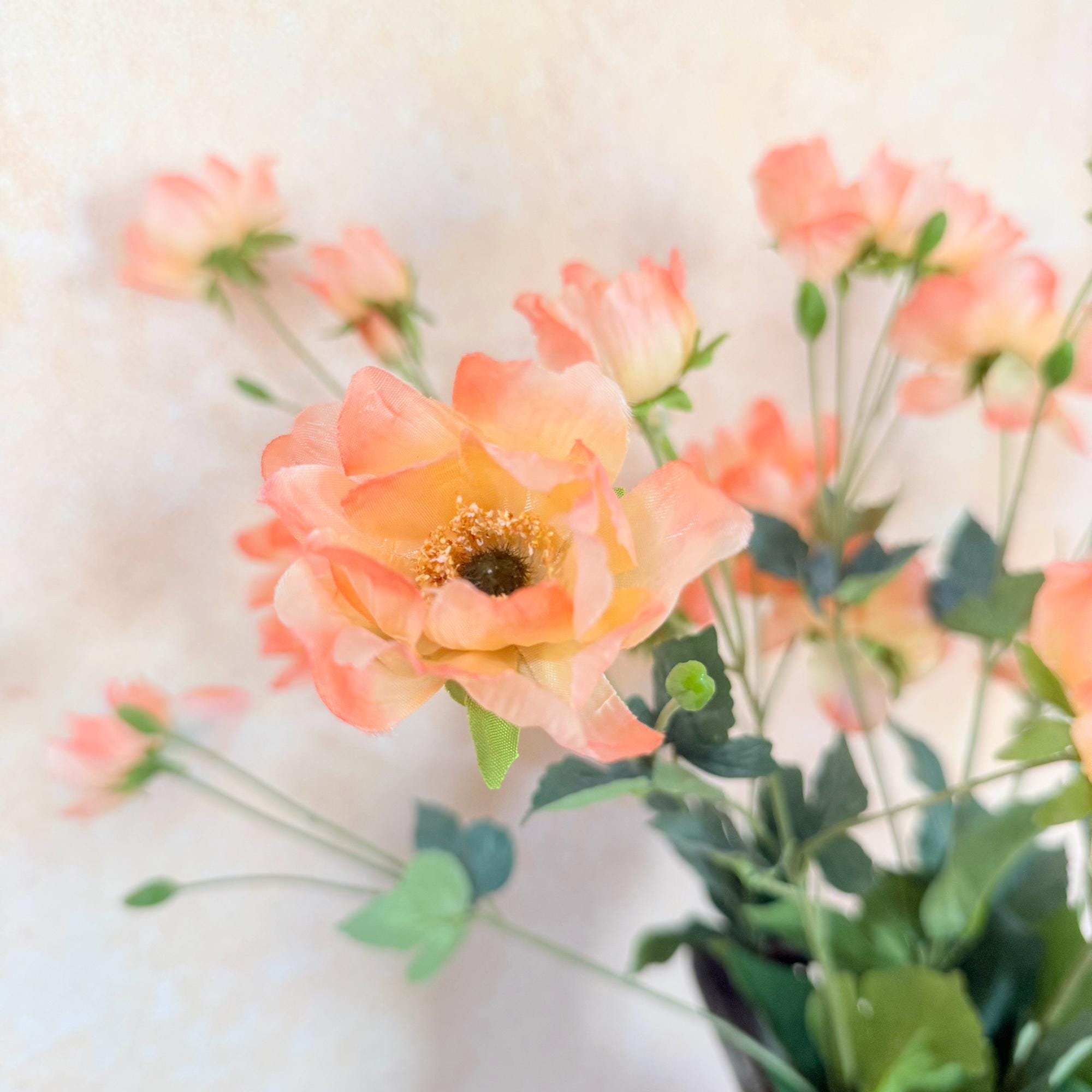 37" Long Stem Coral Peony, Faux Silk Fragrant-Look Real-Touch Peony Stem for Garden Beach Wedding Arrangements, Home Décor & Event Styling