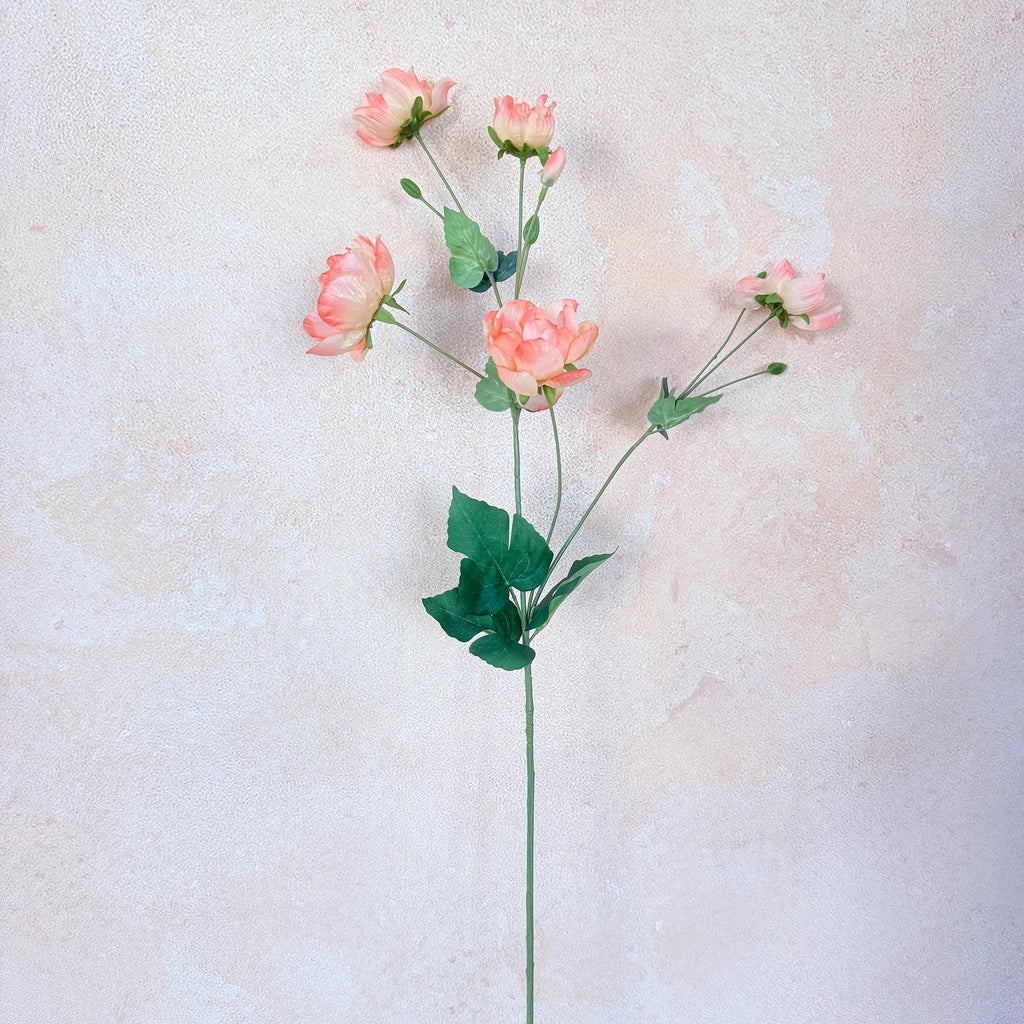 37" Long Stem Coral Peony, Faux Silk Fragrant-Look Real-Touch Peony Stem for Garden Beach Wedding Arrangements, Home Décor & Event Styling