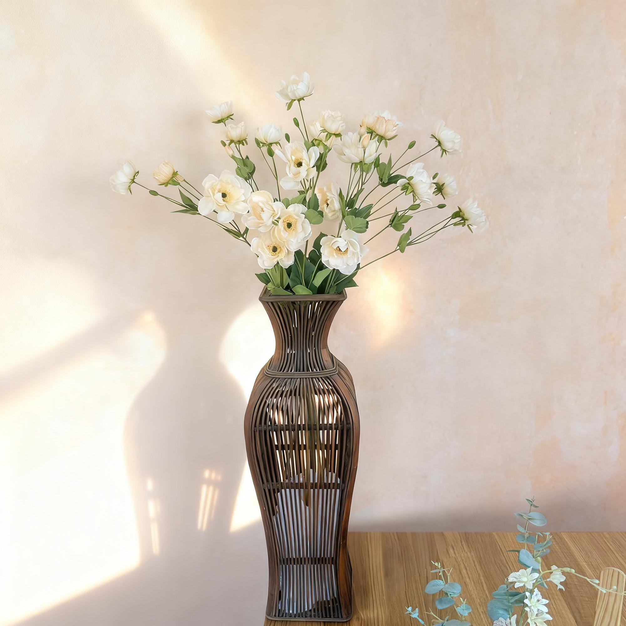 37" Long Stem Champagne White Peony, Faux Silk Fragrant-Look Real-Touch Peony Stem for Wedding Arrangements, Home Décor & Event Styling