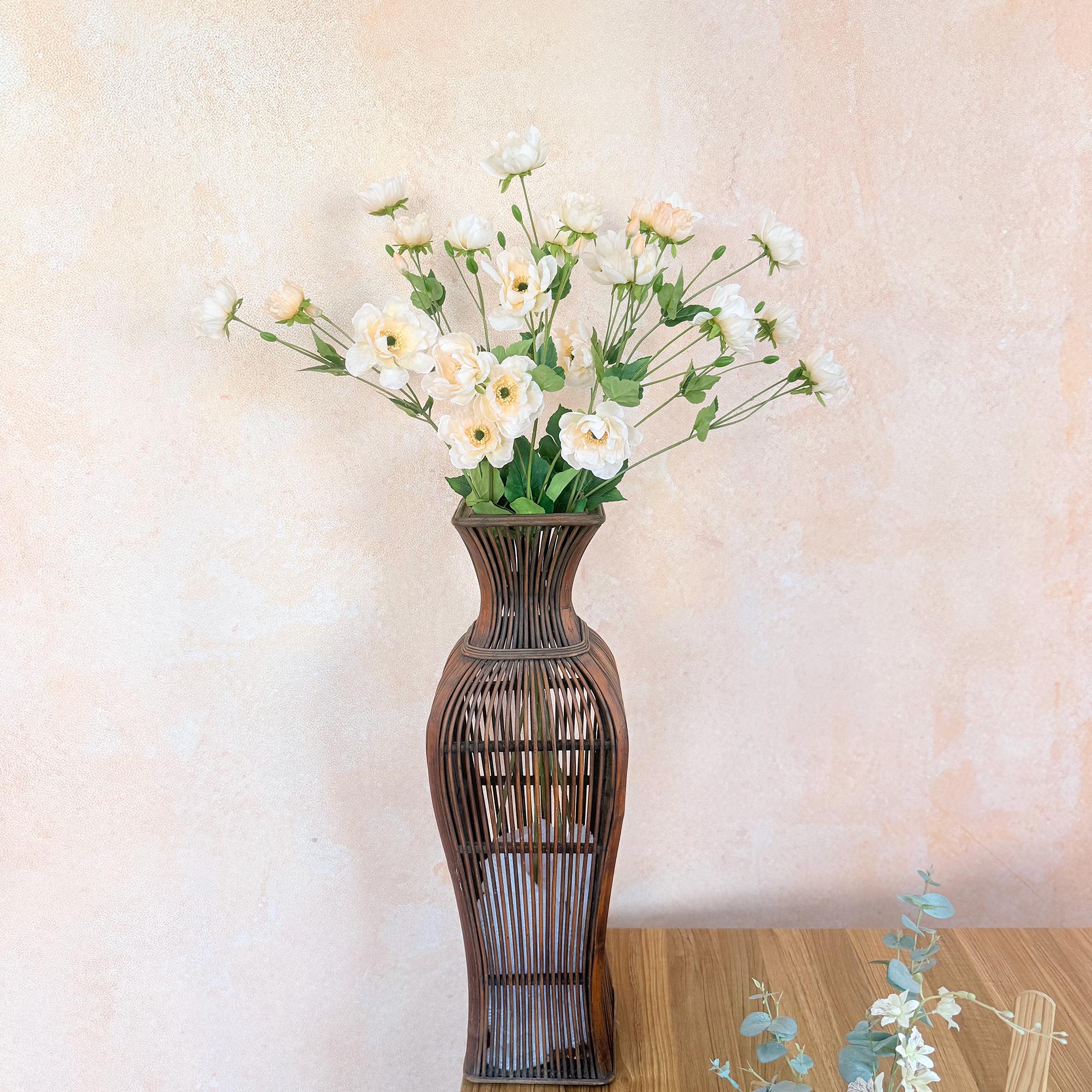 37" Long Stem Champagne White Peony, Faux Silk Fragrant-Look Real-Touch Peony Stem for Wedding Arrangements, Home Décor & Event Styling