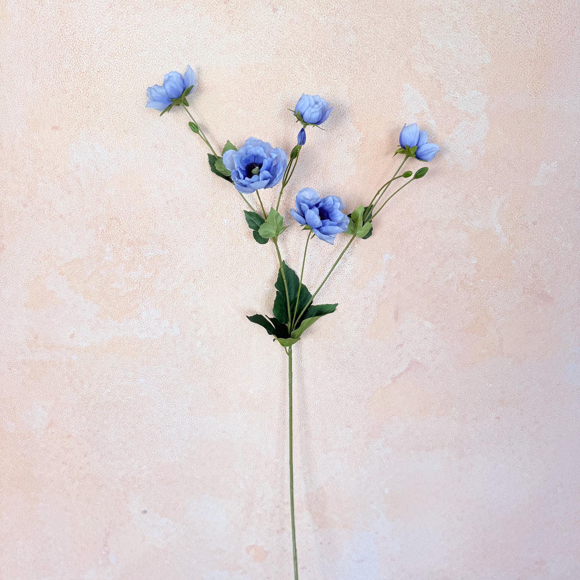 37" Long Stem Blue Peony, Faux Silk Fragrant-Look Real-Touch Peony Stem for Beach Wedding Arrangements, Baby Shower, Home Décor & Event