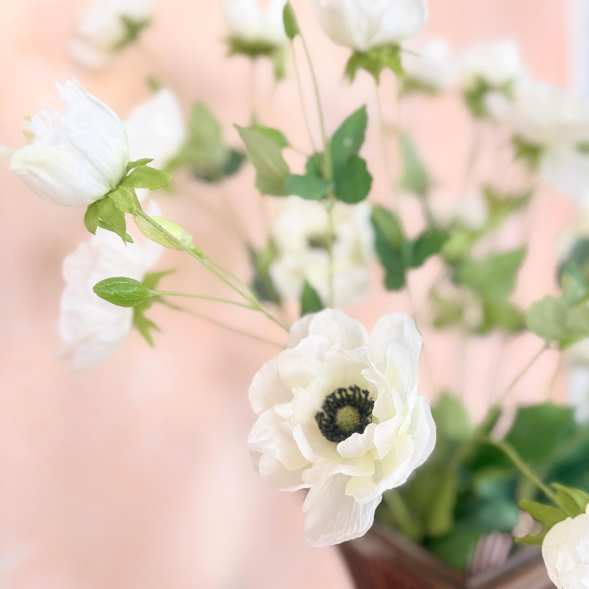 37" Long Stem Cream White Peony, Faux Silk Fragrant-Look Real-Touch Peony Stem for Beach Wedding Arrangements, Home Garden Décor & Event
