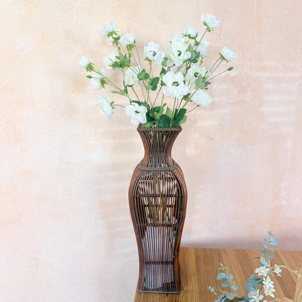 37" Long Stem Cream White Peony, Faux Silk Fragrant-Look Real-Touch Peony Stem for Beach Wedding Arrangements, Home Garden Décor & Event