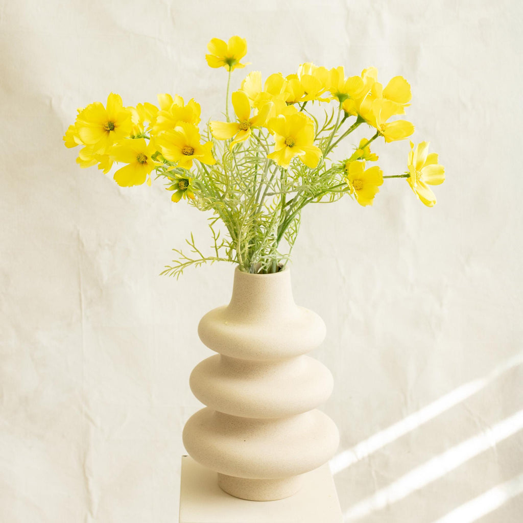 23.6" Yellow Faux Cosmos Flowers – Long Stem Cosmos Bouquet Flowers for Home Décor, Wedding Arrangements & Table Centerpieces