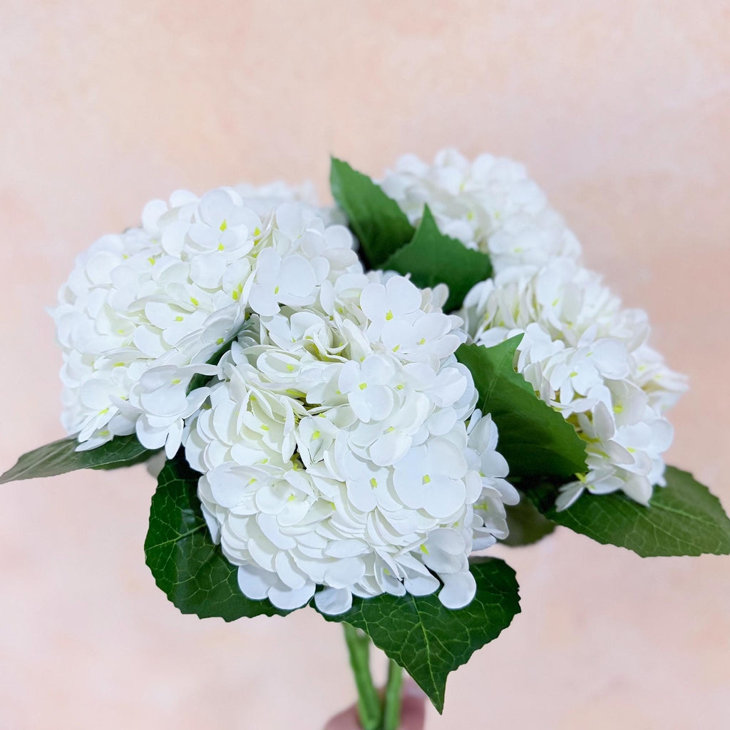 20" Real Touch Cream White Hydrangea Stem, Faux Hydrangea Flower for Vase Decor, Farmhouse Spring Floral Arrangement, Wedding Styling