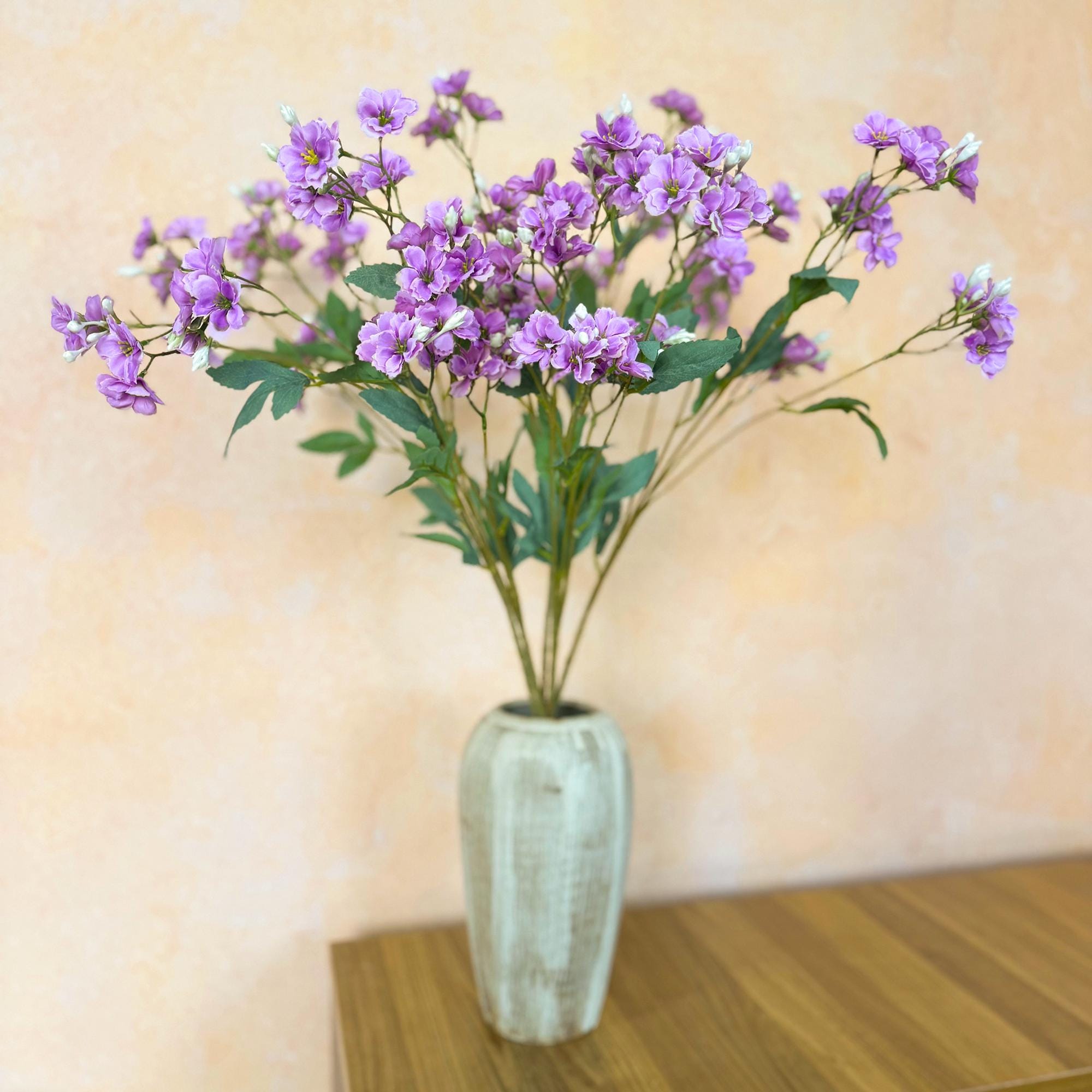 32" Lavender Blue Star Flower Stem, Tweedia Caerulea Wedding Bouquet, Farmhouse Decor, Patriotic Living Room Vase decor, Mother's Day Gift