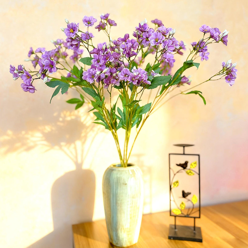 32" Lavender Blue Star Flower Stem, Tweedia Caerulea Wedding Bouquet, Farmhouse Decor, Patriotic Living Room Vase decor, Mother's Day Gift