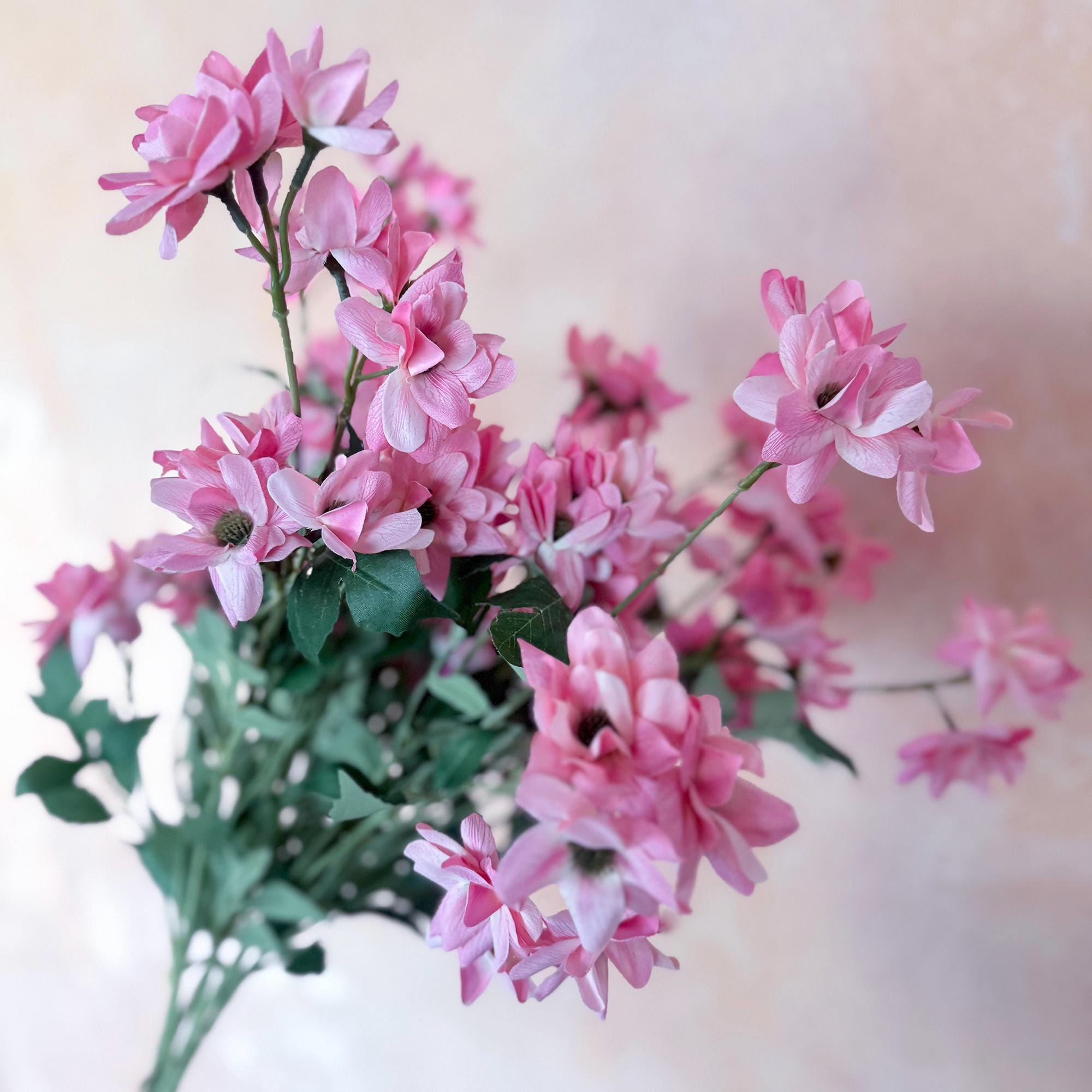 29'' Long Spring Pink Bubble Jasmine Faux Stems, Spring Garden Wedding, Minimal Wildflower Bouquet, Sweet French Romantic Wedding Decor
