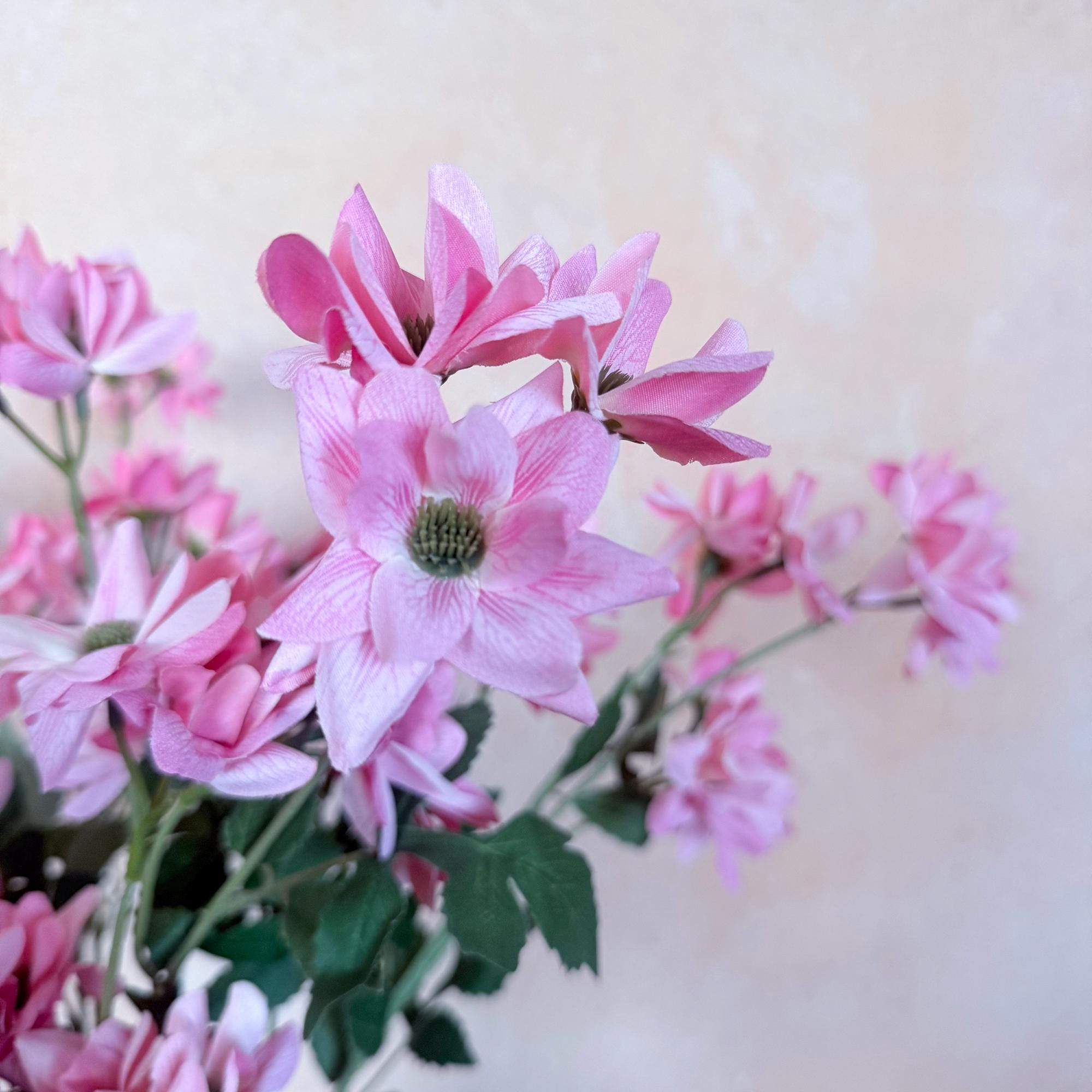 29'' Long Spring Pink Bubble Jasmine Faux Stems, Spring Garden Wedding, Minimal Wildflower Bouquet, Sweet French Romantic Wedding Decor