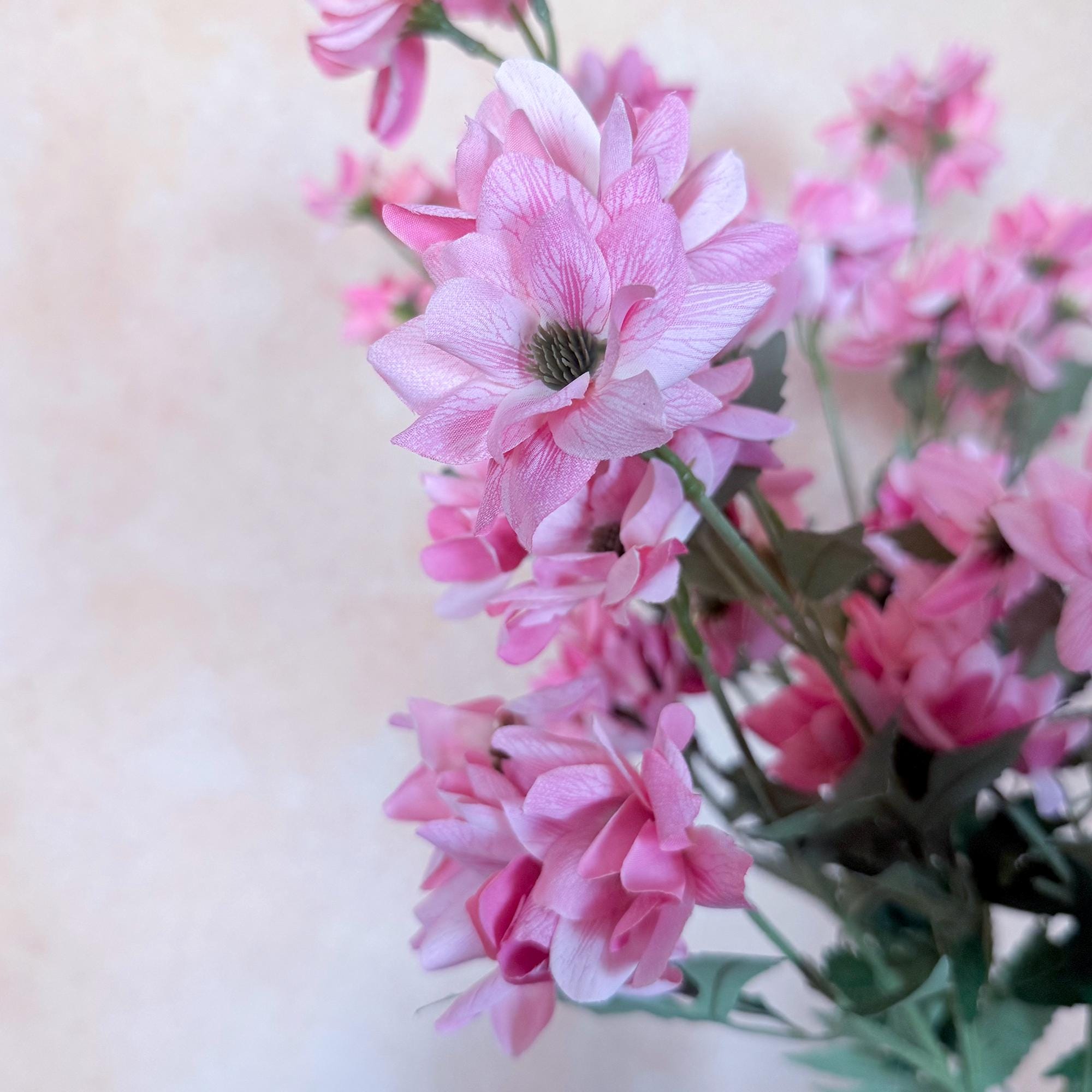 29'' Long Spring Pink Bubble Jasmine Faux Stems, Spring Garden Wedding, Minimal Wildflower Bouquet, Sweet French Romantic Wedding Decor
