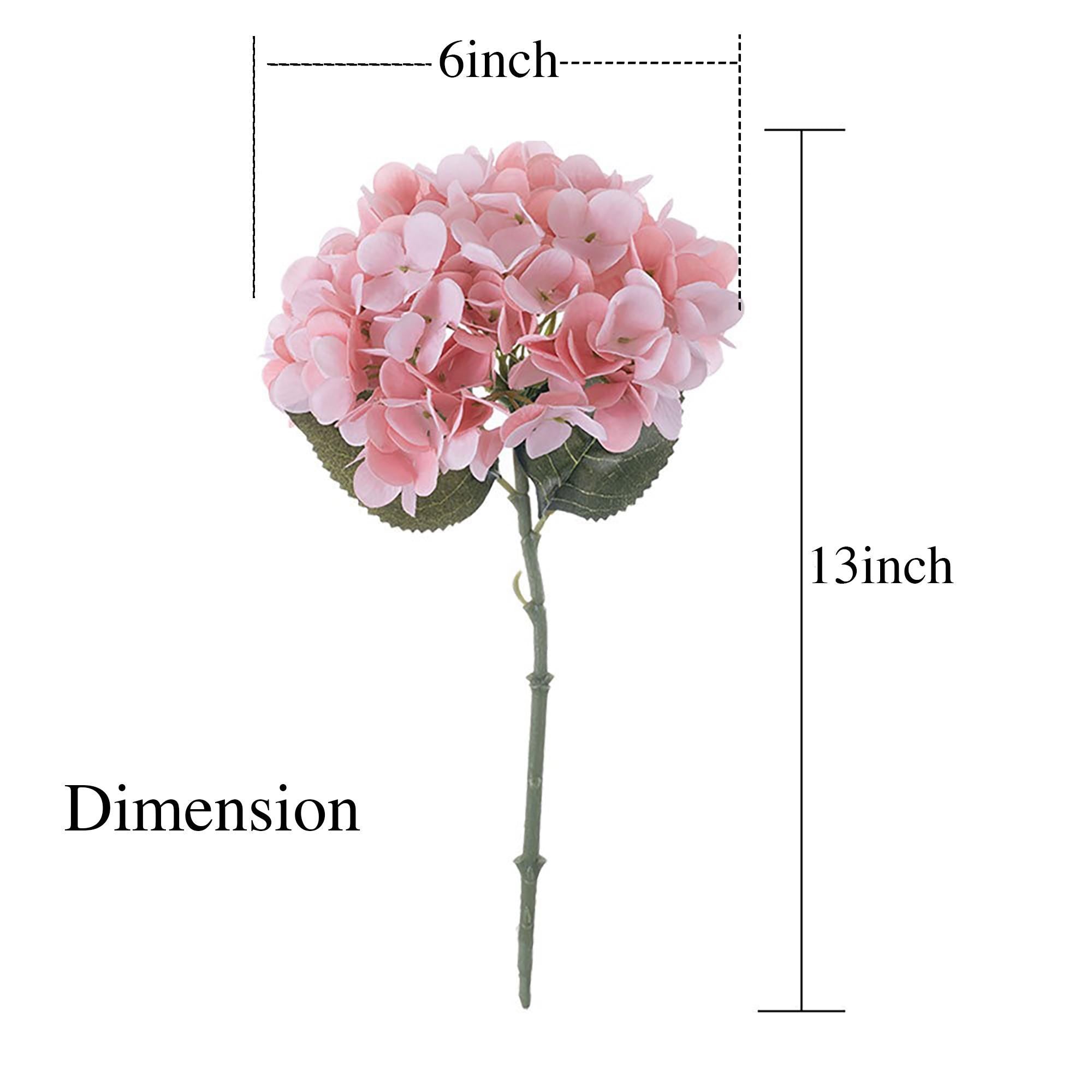 13" Faux Gray Purple Hydrangea Stem, Silk Pastel Blooms Wedding Bouquet, DIY Flowers, Bridal Shower, Event Reception Table Centerpiece