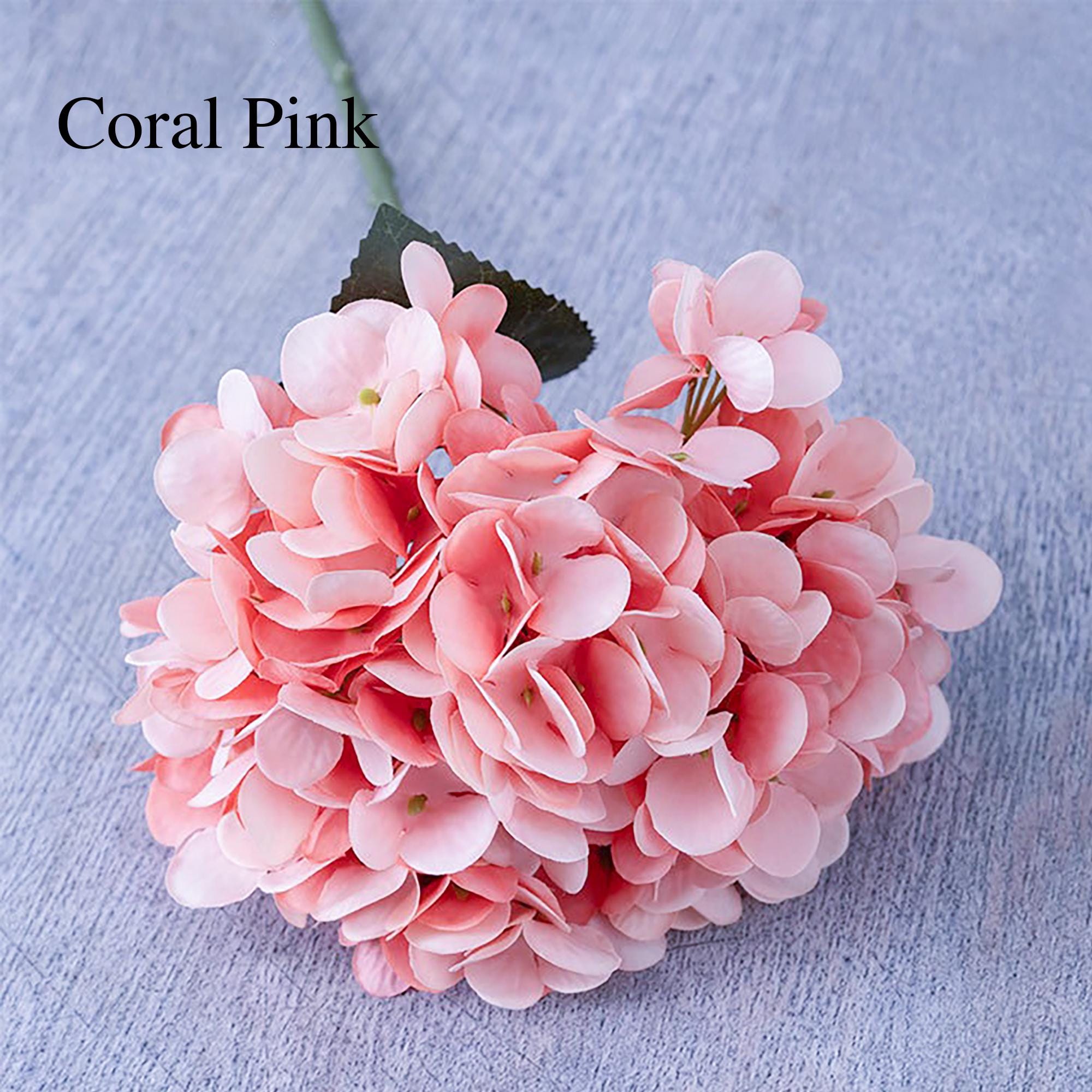 13" Faux Macaron Hydrangea Stem, Silk Pastel Hydrangea Blooms Wedding Bouquet, DIY Flowers, Bridal Shower, Event Reception Table Centerpiece