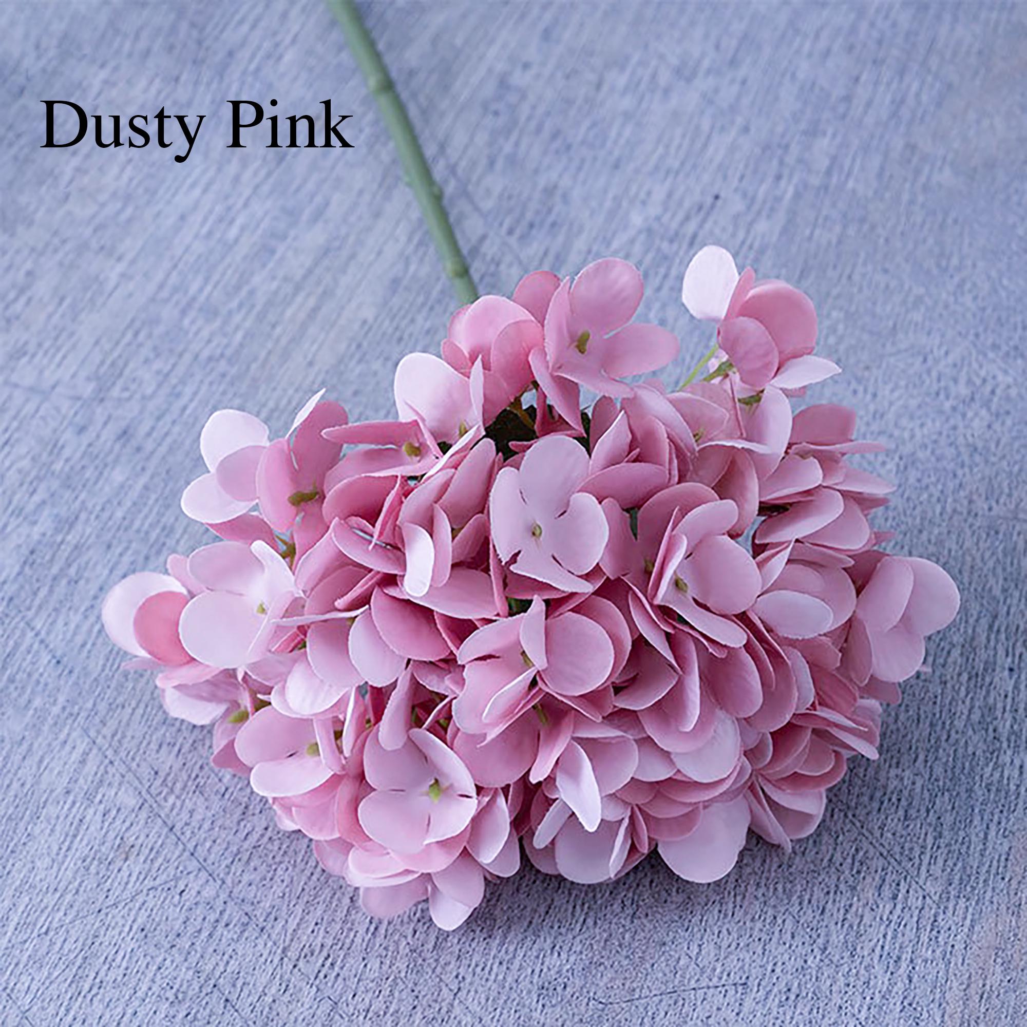 13" Faux Macaron Hydrangea Stem, Silk Pastel Hydrangea Blooms Wedding Bouquet, DIY Flowers, Bridal Shower, Event Reception Table Centerpiece