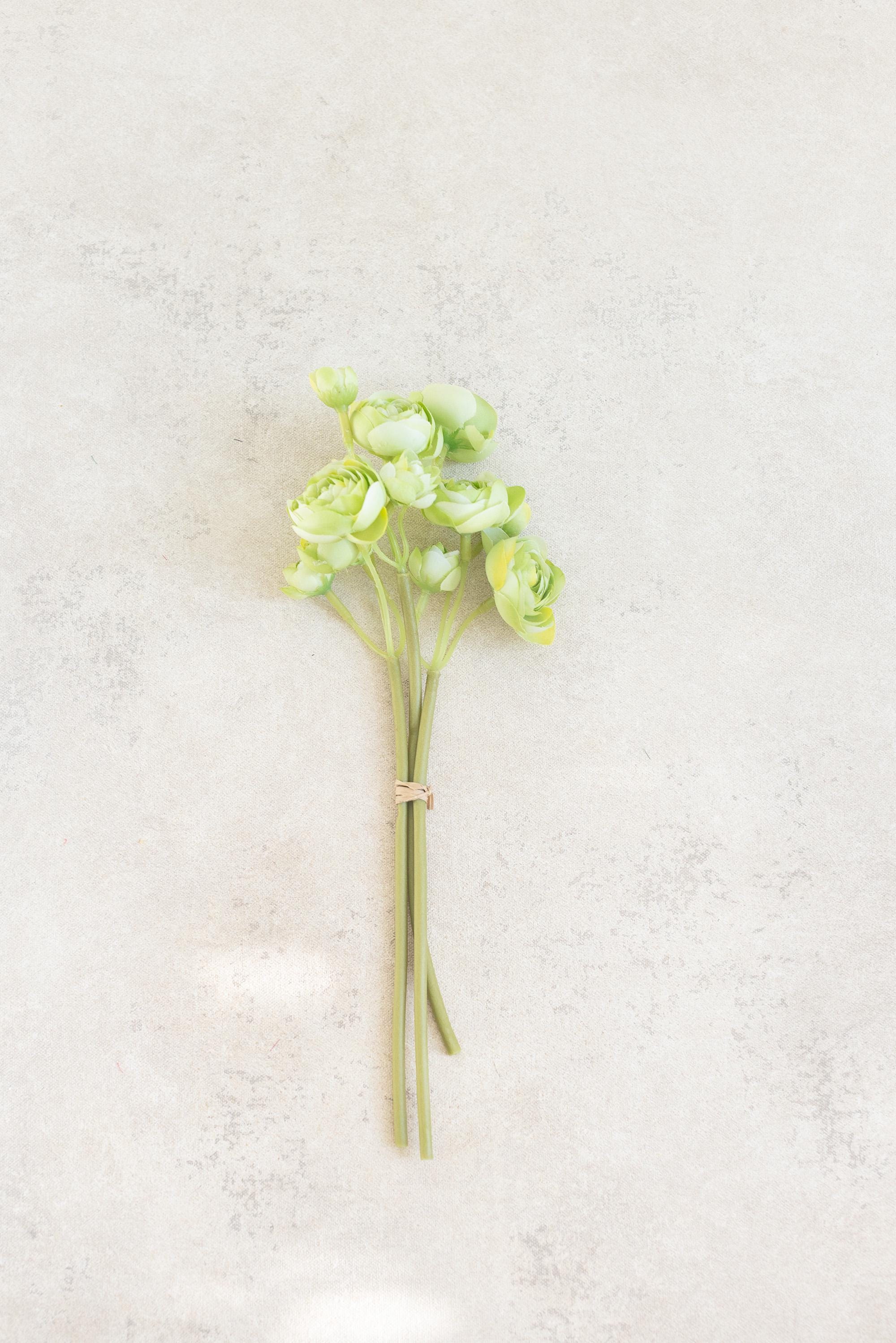 10'' Green Picasso Rose Bundle – Faux Flower Stems Perfect For DIY Wedding Bouquet, Wreath, Silk Ranunculus Centerpiece, Crafts&Arrangements