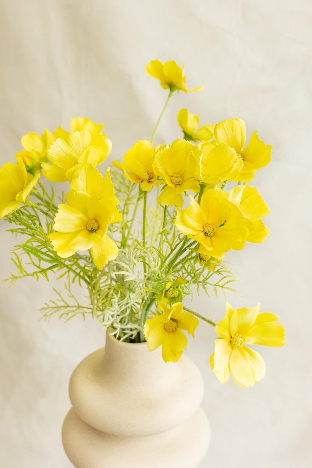 23.6" Yellow Faux Cosmos Flowers – Long Stem Cosmos Bouquet Flowers for Home Décor, Wedding Arrangements & Table Centerpieces