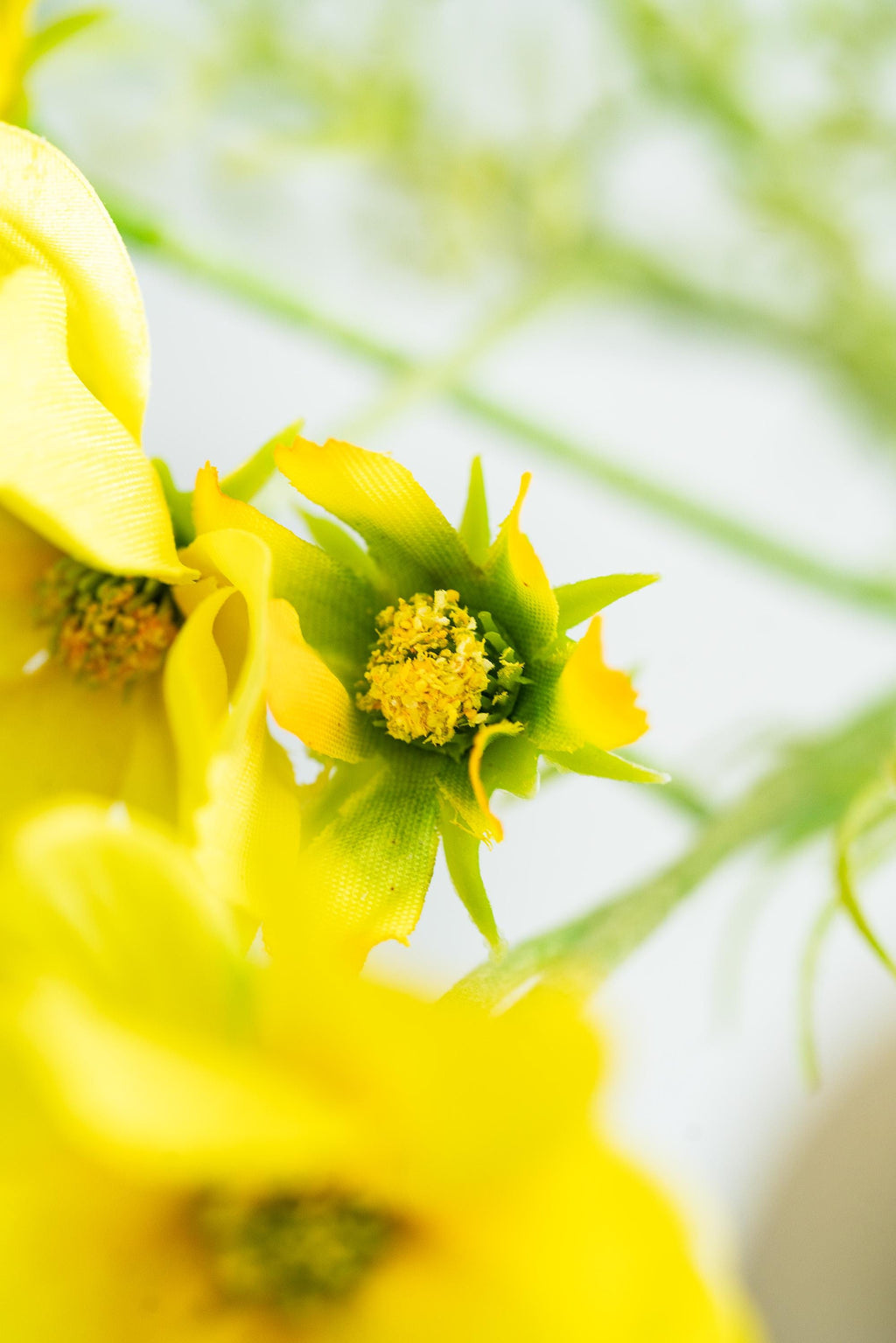 23.6" Yellow Faux Cosmos Flowers – Long Stem Cosmos Bouquet Flowers for Home Décor, Wedding Arrangements & Table Centerpieces