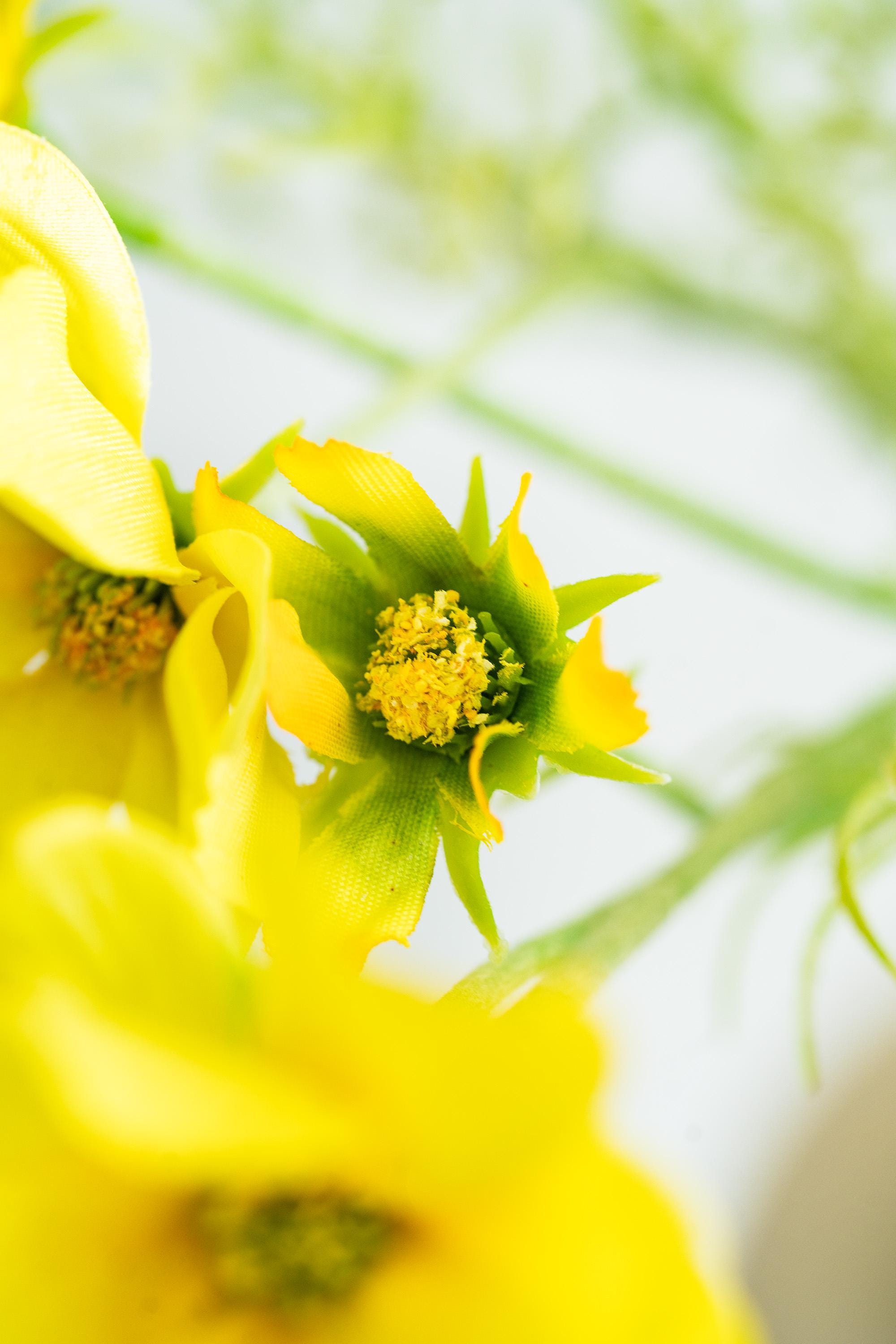 23.6" Yellow Faux Cosmos Flowers – Long Stem Cosmos Bouquet Flowers for Home Décor, Wedding Arrangements & Table Centerpieces