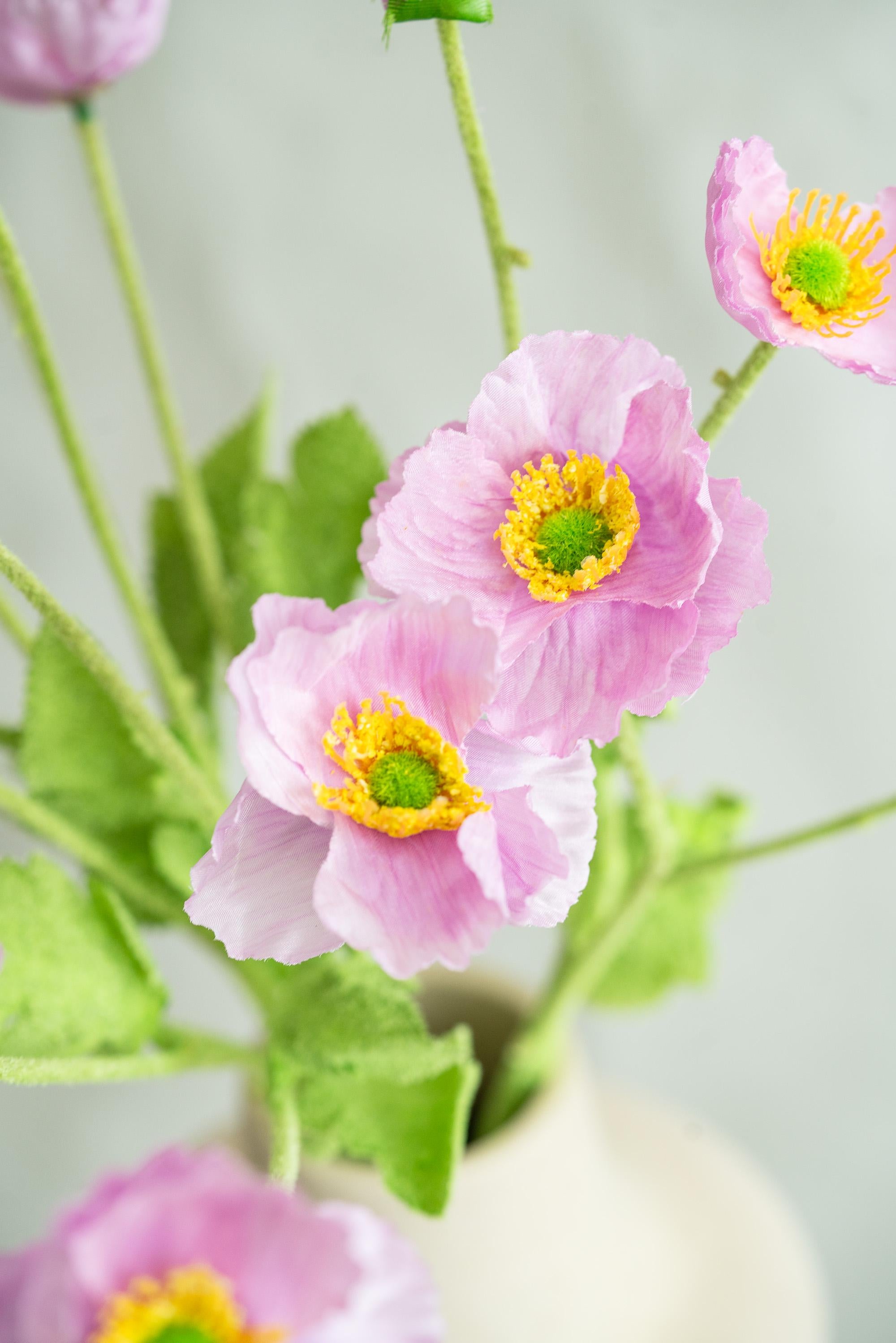 23.6" Mauve Faux Poppy Flower Stem – Silk Poppy for DIY Floral Arrangements, Wedding Centerpieces, Home Décor & Flower Bouquets