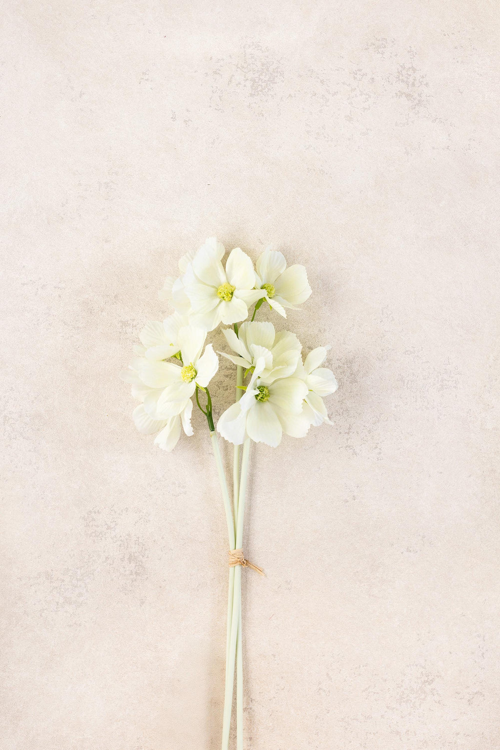 11.8'' Short Stem Ivory Cosmos Faux Flowers - Silk Cosmos Branch, Centerpiece flower, DIY Home Decor, Wedding Flowers, Gift For Mom