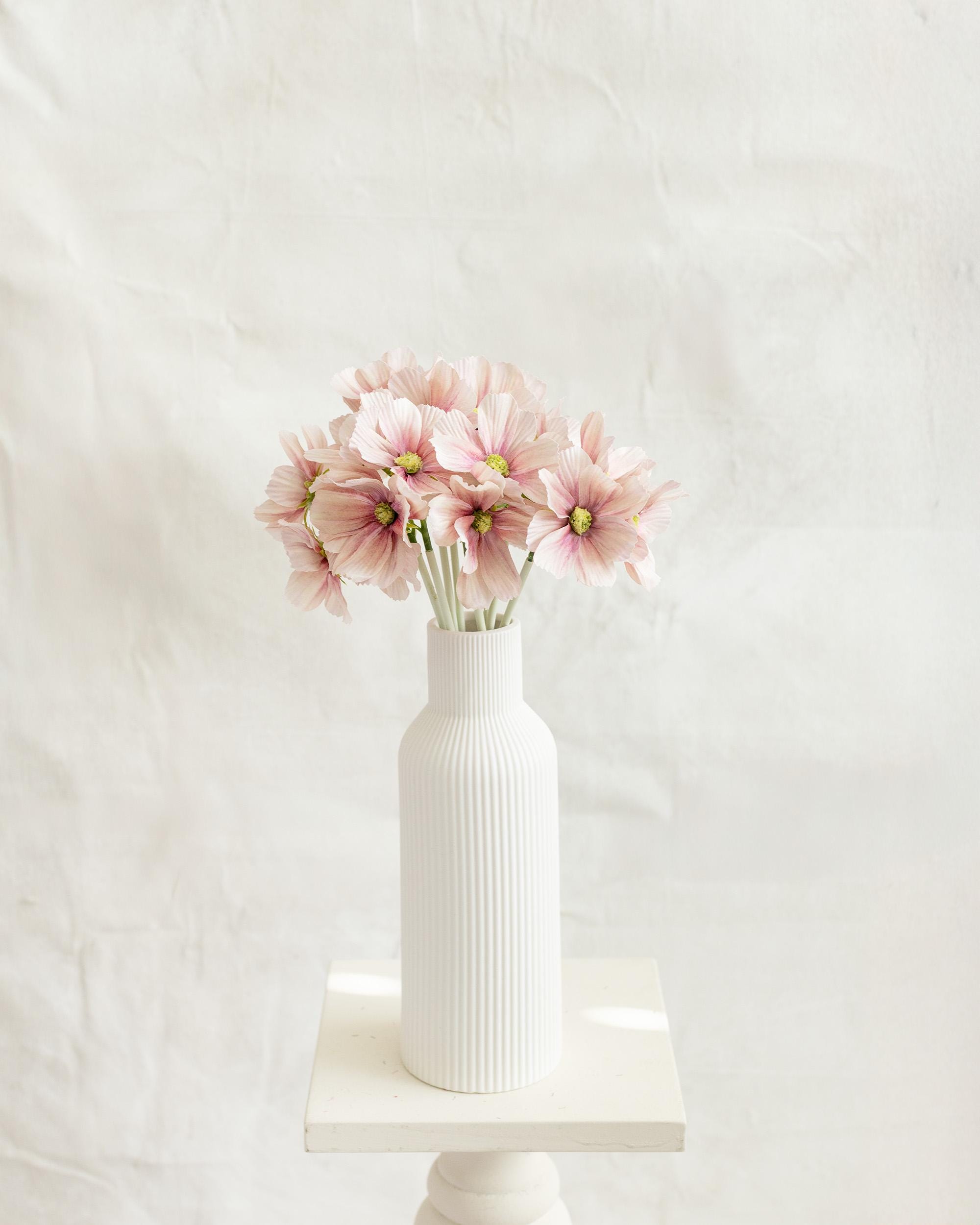 11.8'' Short Stem Dusty Pink Cosmos Faux Flowers - Silk Cosmos Branch, Centerpiece flower, DIY Home Decor, Wedding Flowers, Gift For Mom