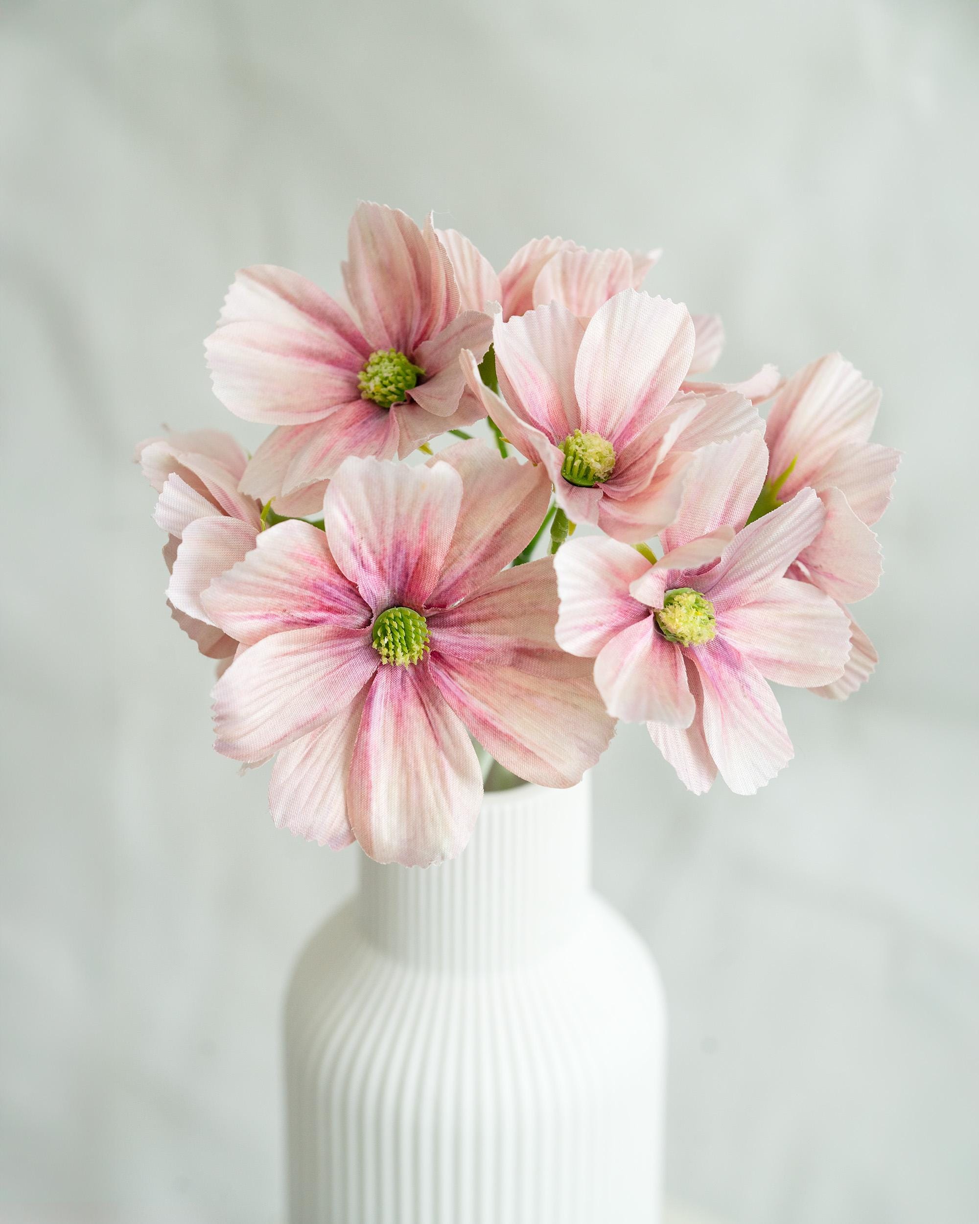 11.8'' Short Stem Dusty Pink Cosmos Faux Flowers - Silk Cosmos Branch, Centerpiece flower, DIY Home Decor, Wedding Flowers, Gift For Mom