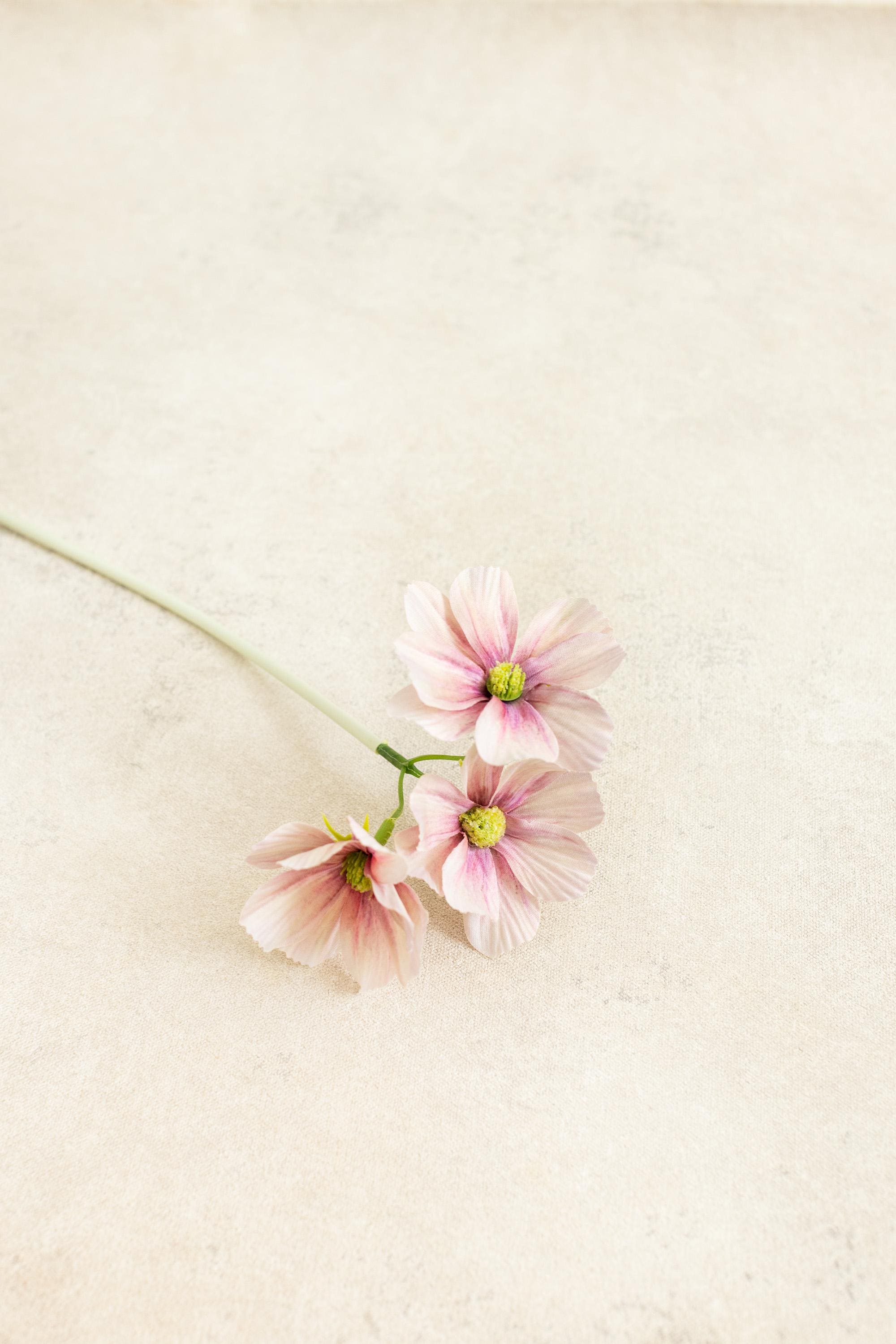 11.8'' Short Stem Dusty Pink Cosmos Faux Flowers - Silk Cosmos Branch, Centerpiece flower, DIY Home Decor, Wedding Flowers, Gift For Mom