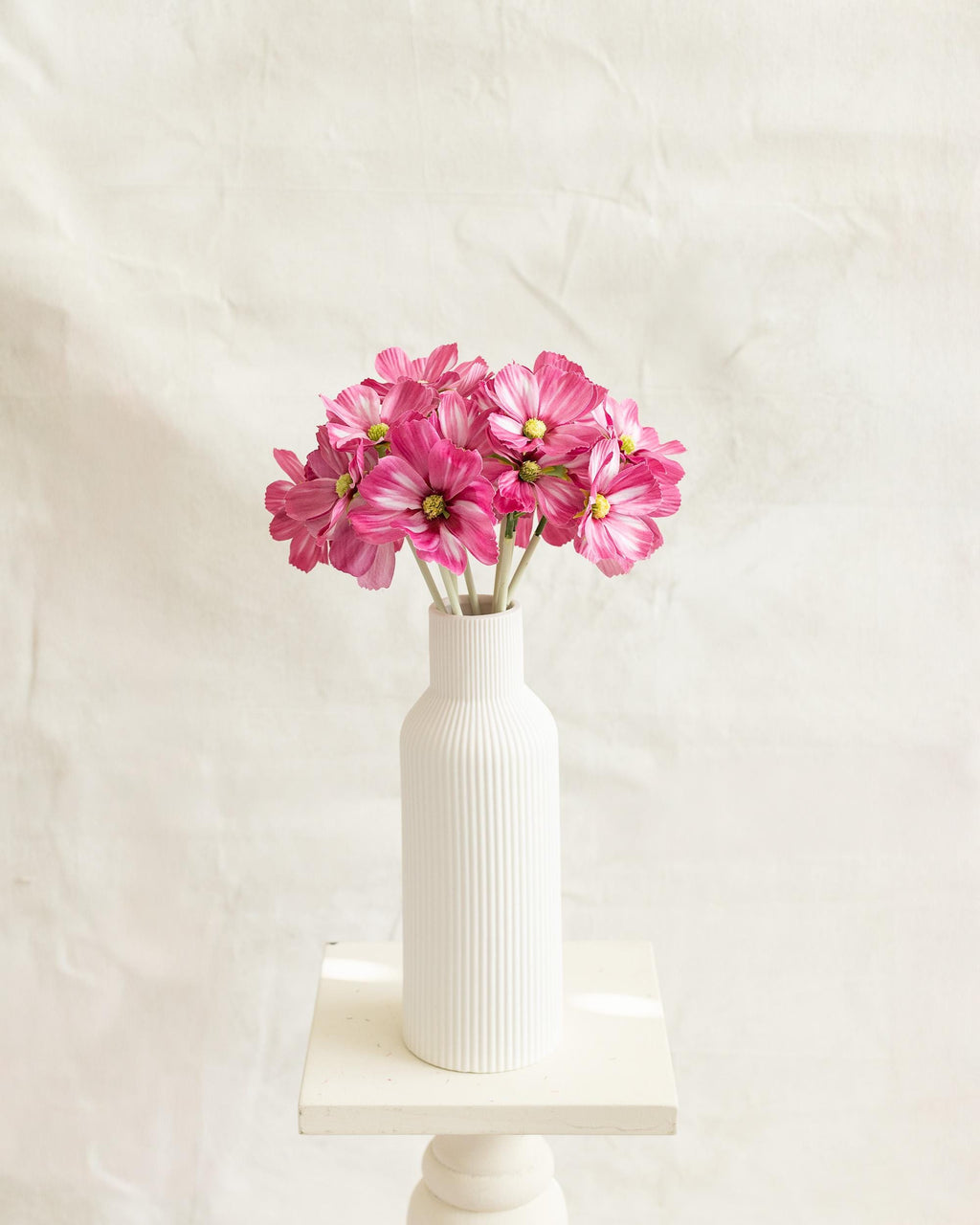 11.8'' Short Stem Pink Cosmos Faux Flowers - Silk Cosmos Branch, Centerpiece flower, DIY Home Decor, Wedding Flowers, Gift For Mom