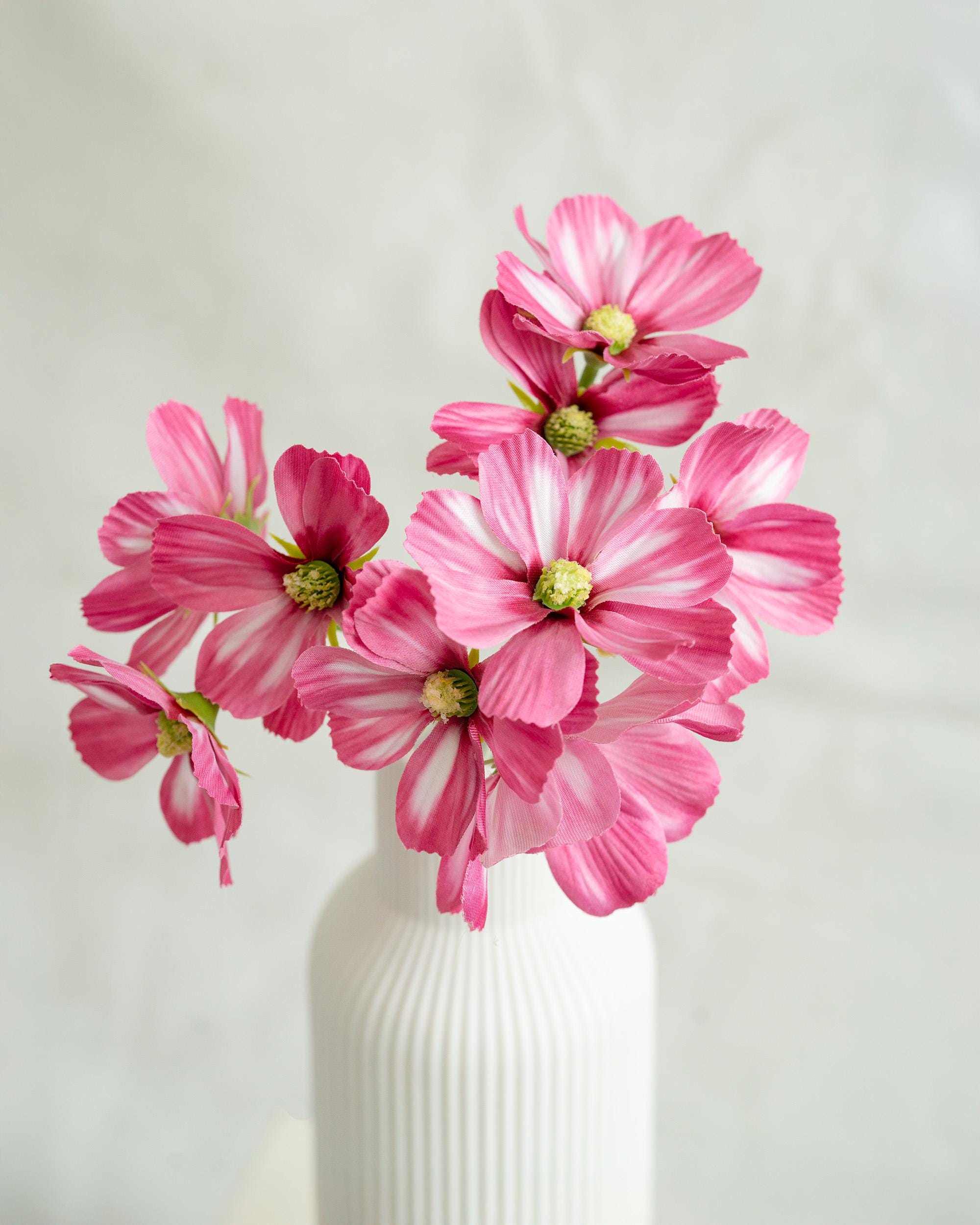 11.8'' Short Stem Pink Cosmos Faux Flowers - Silk Cosmos Branch, Centerpiece flower, DIY Home Decor, Wedding Flowers, Gift For Mom