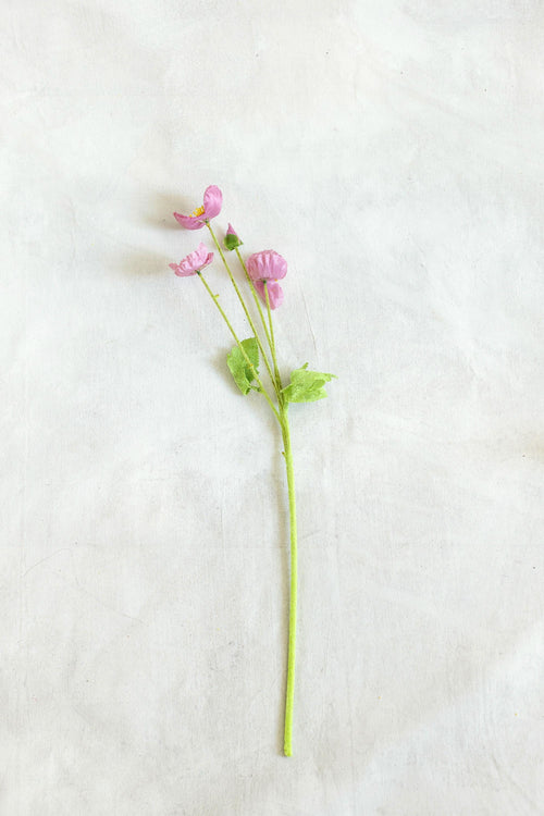 23.6" Mauve Faux Poppy Flower Stem – Silk Poppy for DIY Floral Arrangements, Wedding Centerpieces, Home Décor & Flower Bouquets