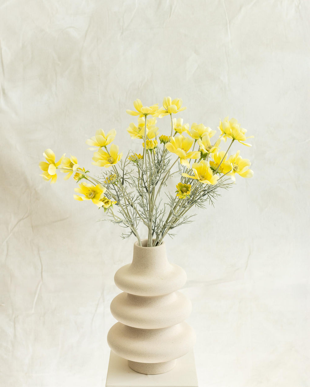 23.6" Light Yellow Faux Cosmos Flowers – Long Stem Cosmos Bouquet Flowers for Home Décor, Wedding Arrangements & Table Centerpieces