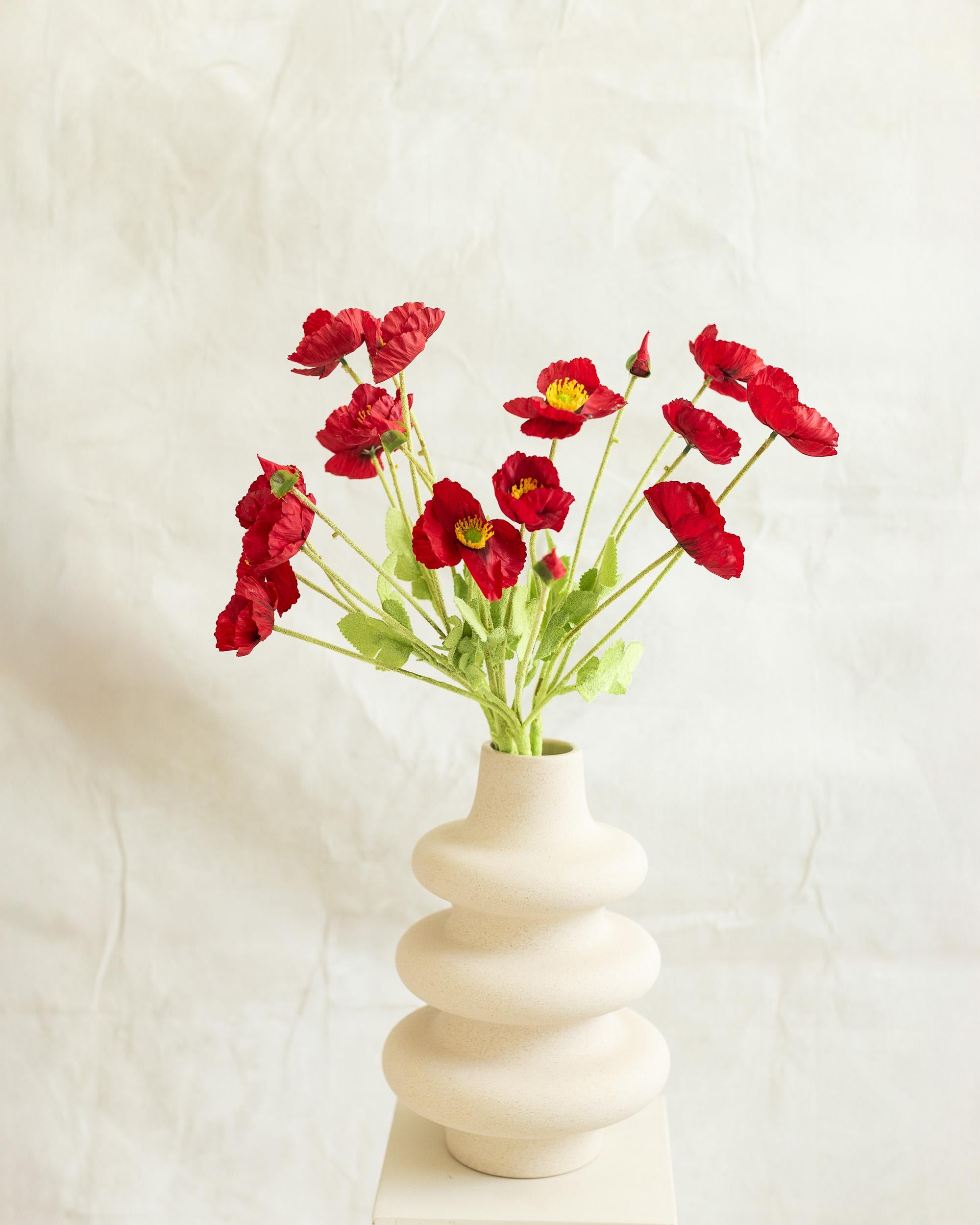 23.6'' Red Faux Poppy Flower - Silk Poppy Flower Stem, DIY Floral Arrangement, Wedding Centerpiece, Home Decor, Gift For Her, Flower Bouquet